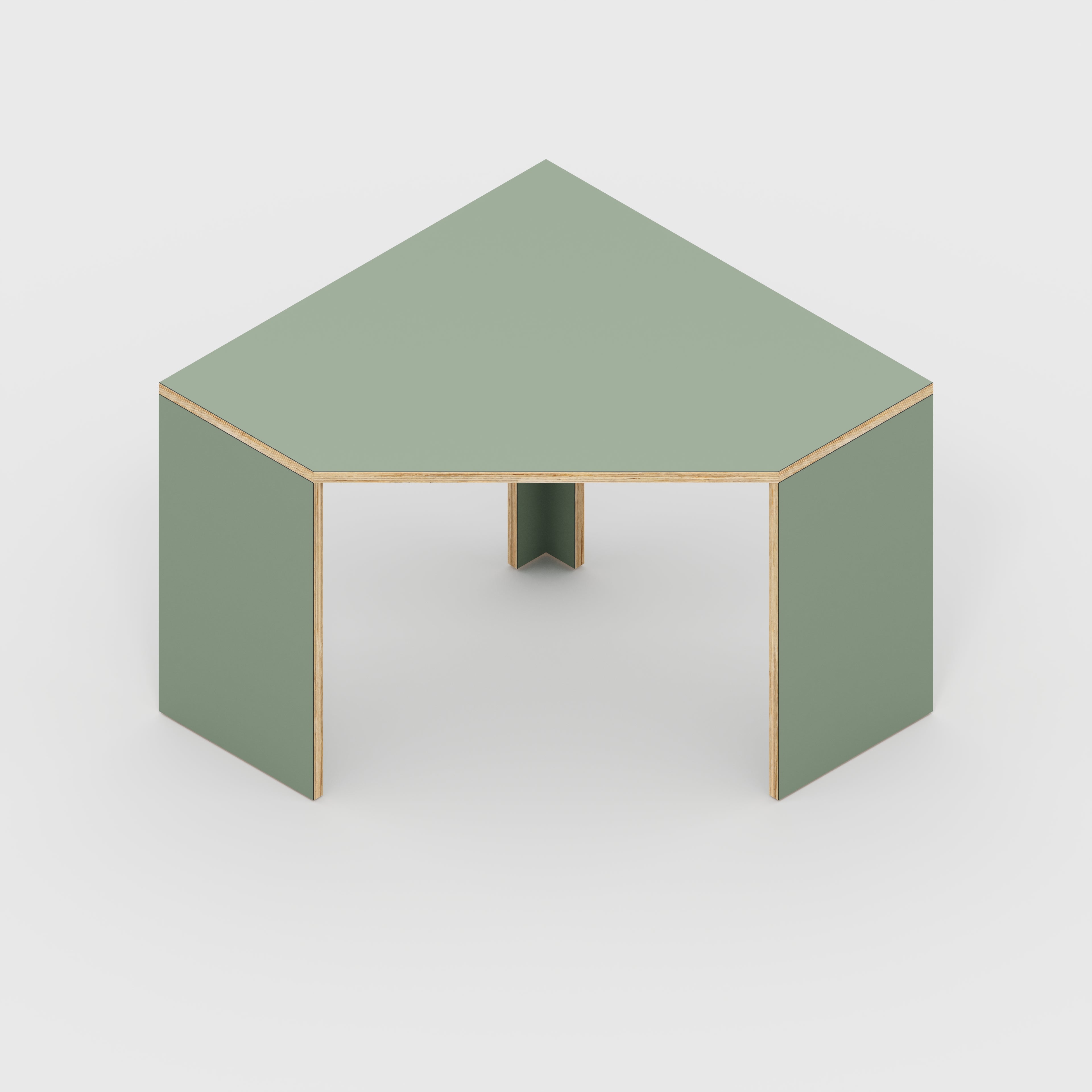 Plywood Corner Desk with Solid Sides - Formica Green Slate - 1000(w) x 1000(d) x 750(h)