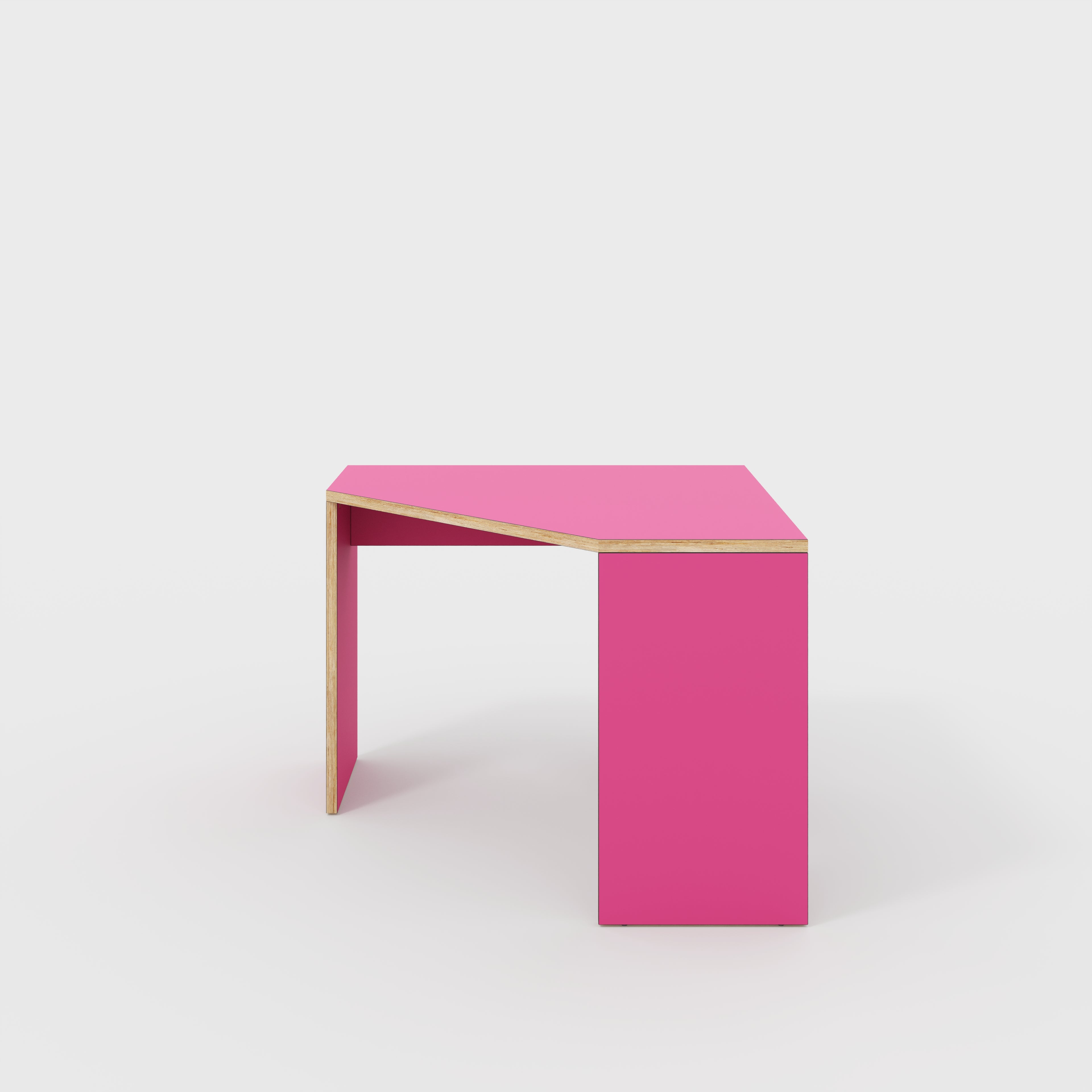 Corner Desk with Solid Sides - Formica Juicy Pink - 1000(w) x 1000(d) x 750(h)