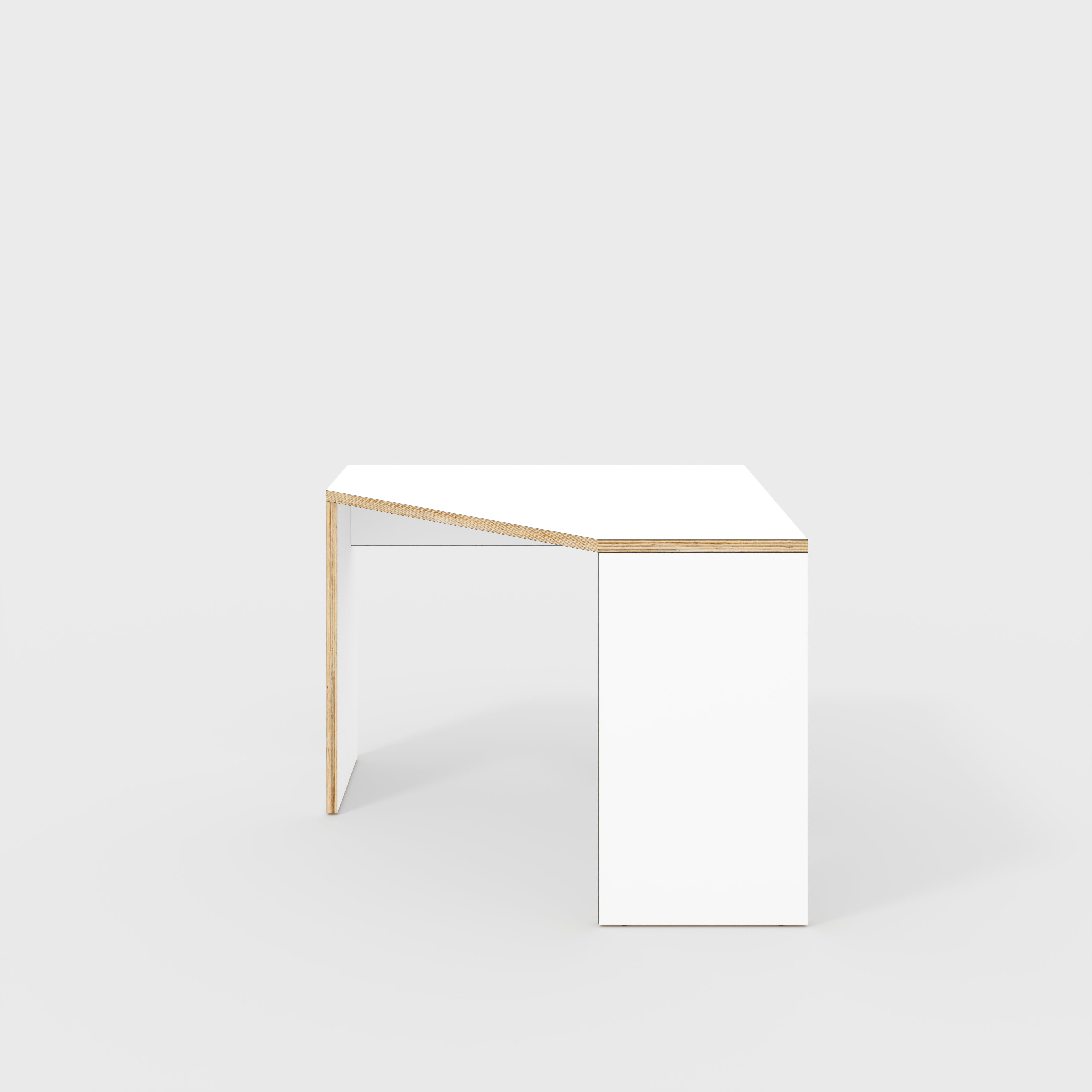 Corner Desk with Solid Sides - Formica White - 1000(w) x 1000(d) x 750(h)