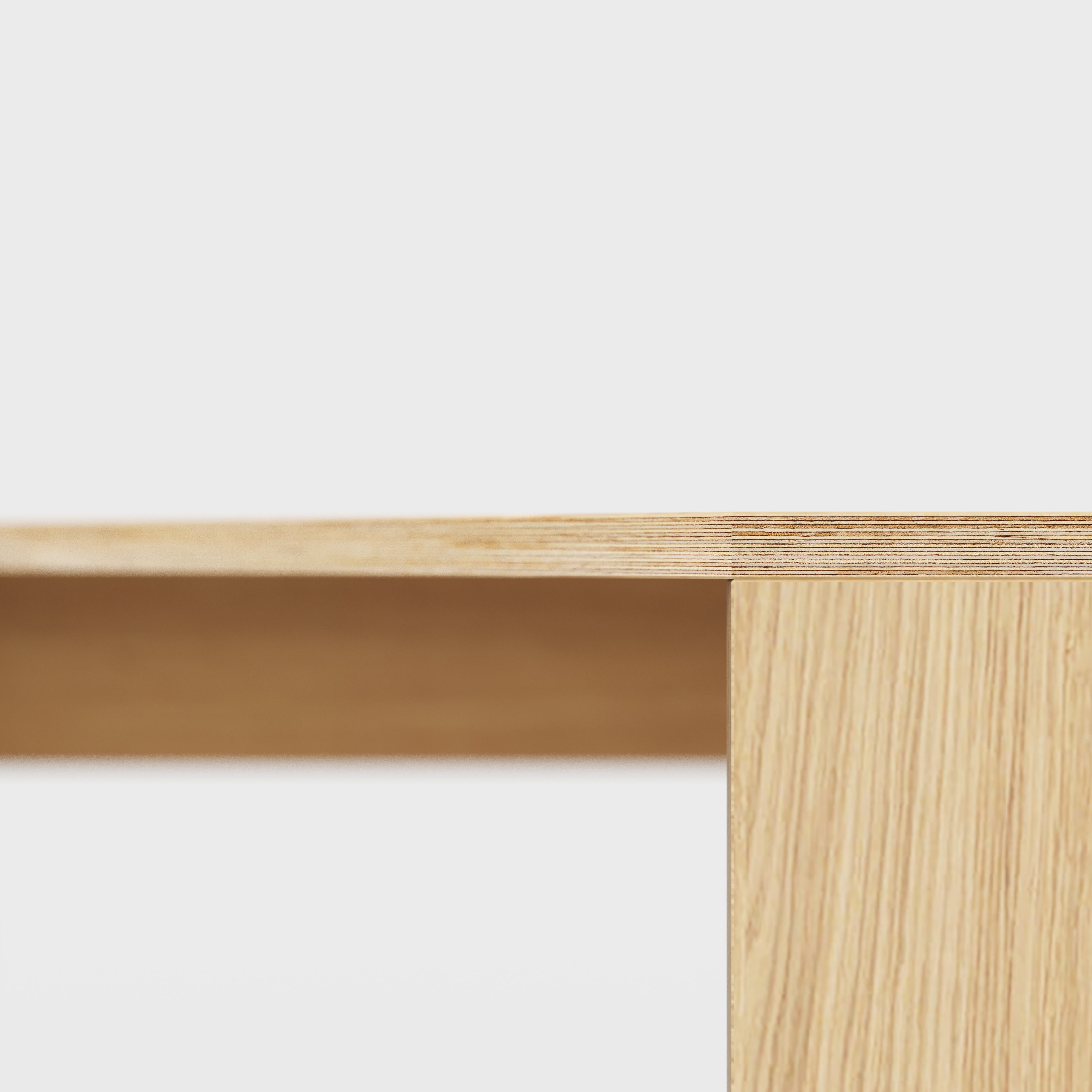 Plywood Corner Desk with Solid Sides - Plywood Oak - 1000(w) x 1000(d) x 750(h)