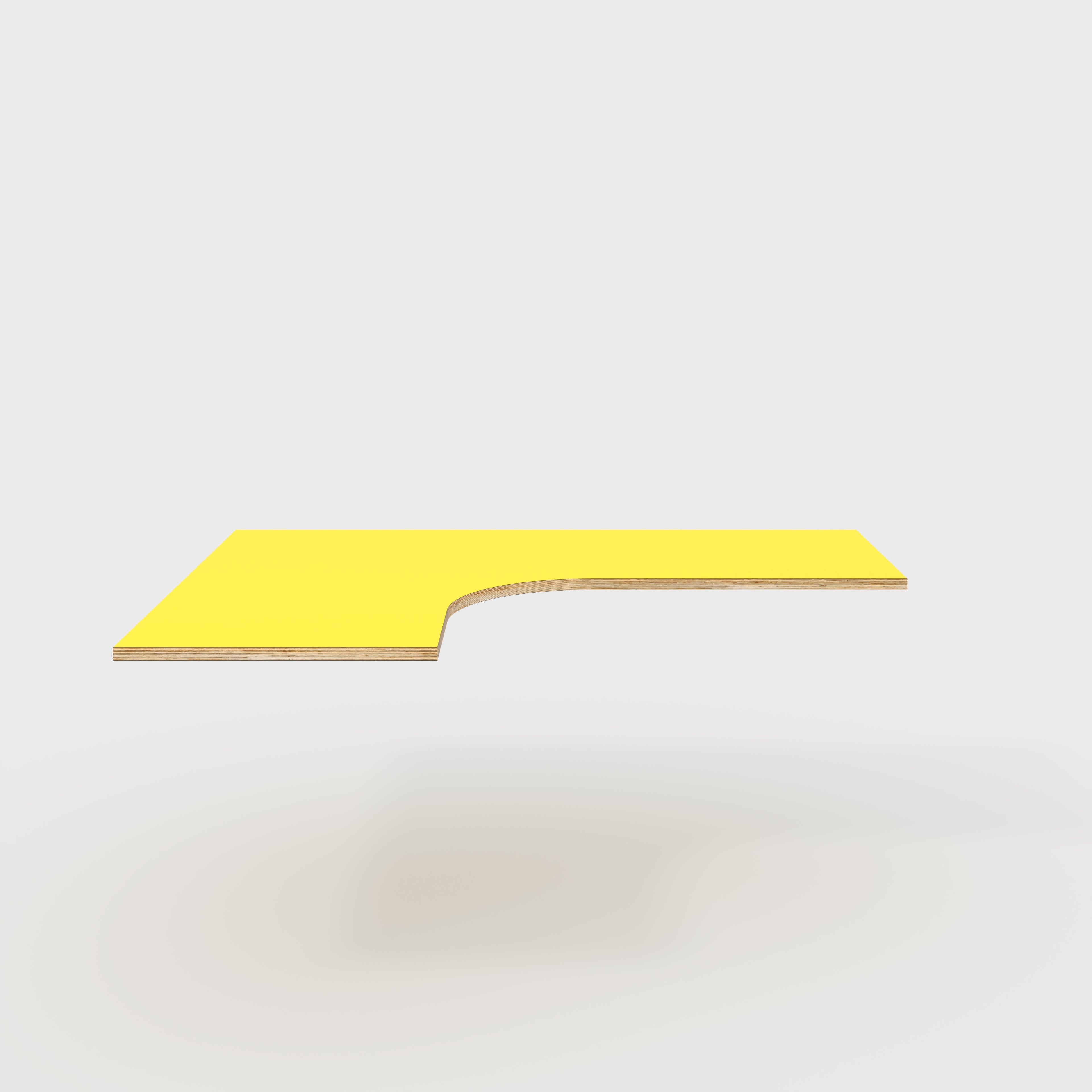 Plywood Corner Desktop - Formica Chrome Yellow - 1600(w) x 1200(d)
