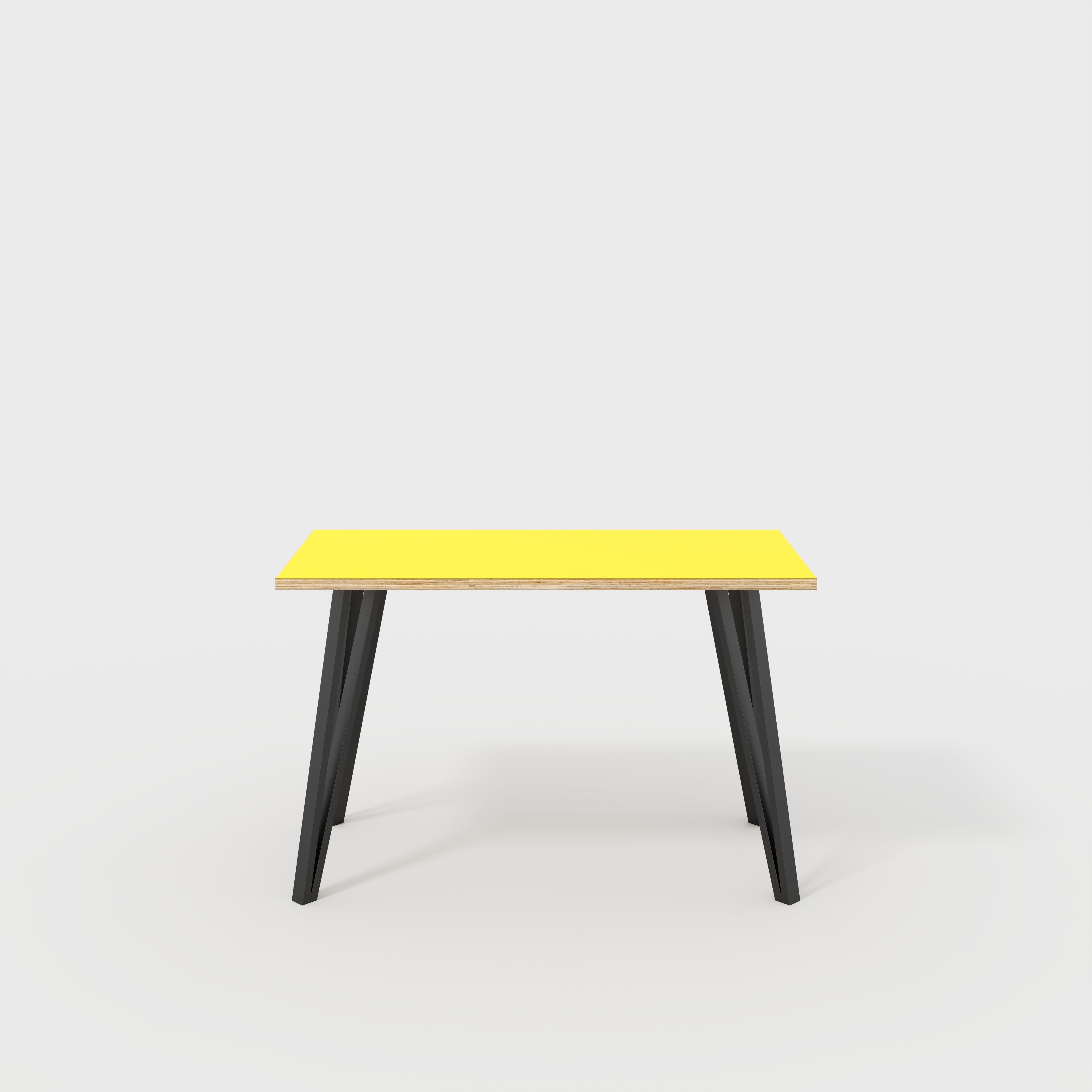 Plywood Desk with Black Box Hairpin Legs - Formica Chrome Yellow - 1200(w) x 600(d) x 735(h)