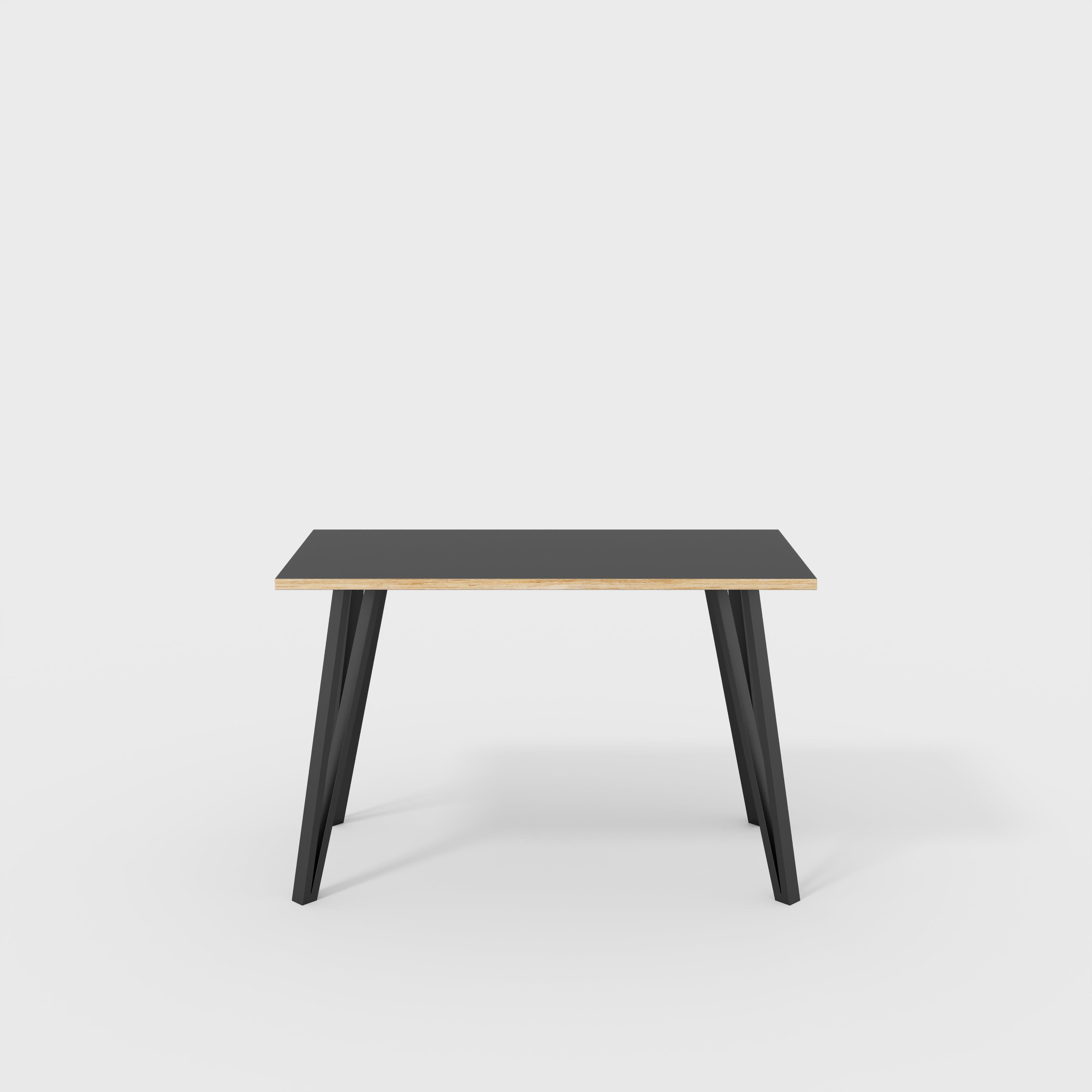 Desk with Black Box Hairpin Legs - Formica Diamond Black - 1200(w) x 600(d) x 735(h)