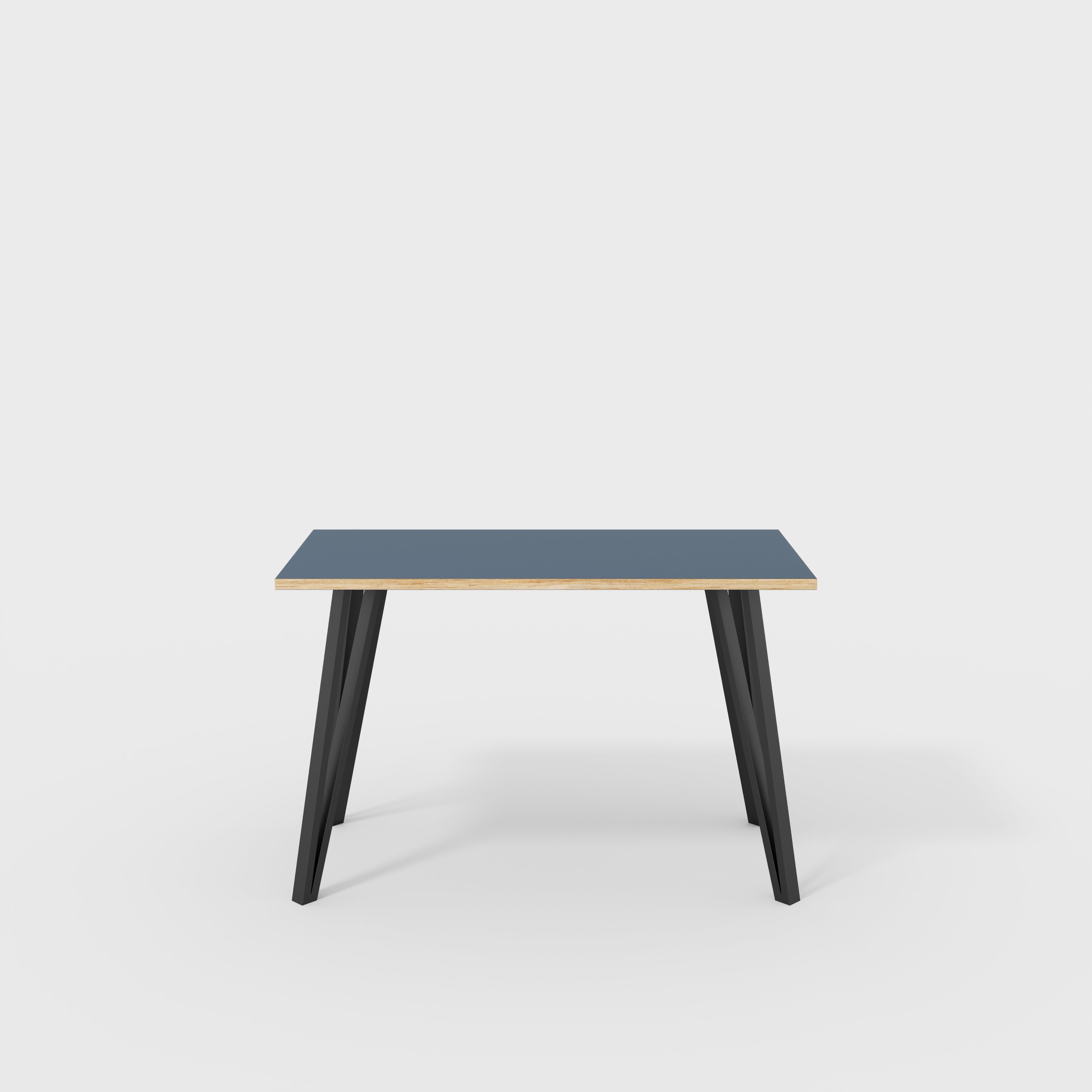 Plywood Desk with Black Box Hairpin Legs - Formica Night Sea Blue - 1200(w) x 600(d) x 735(h)