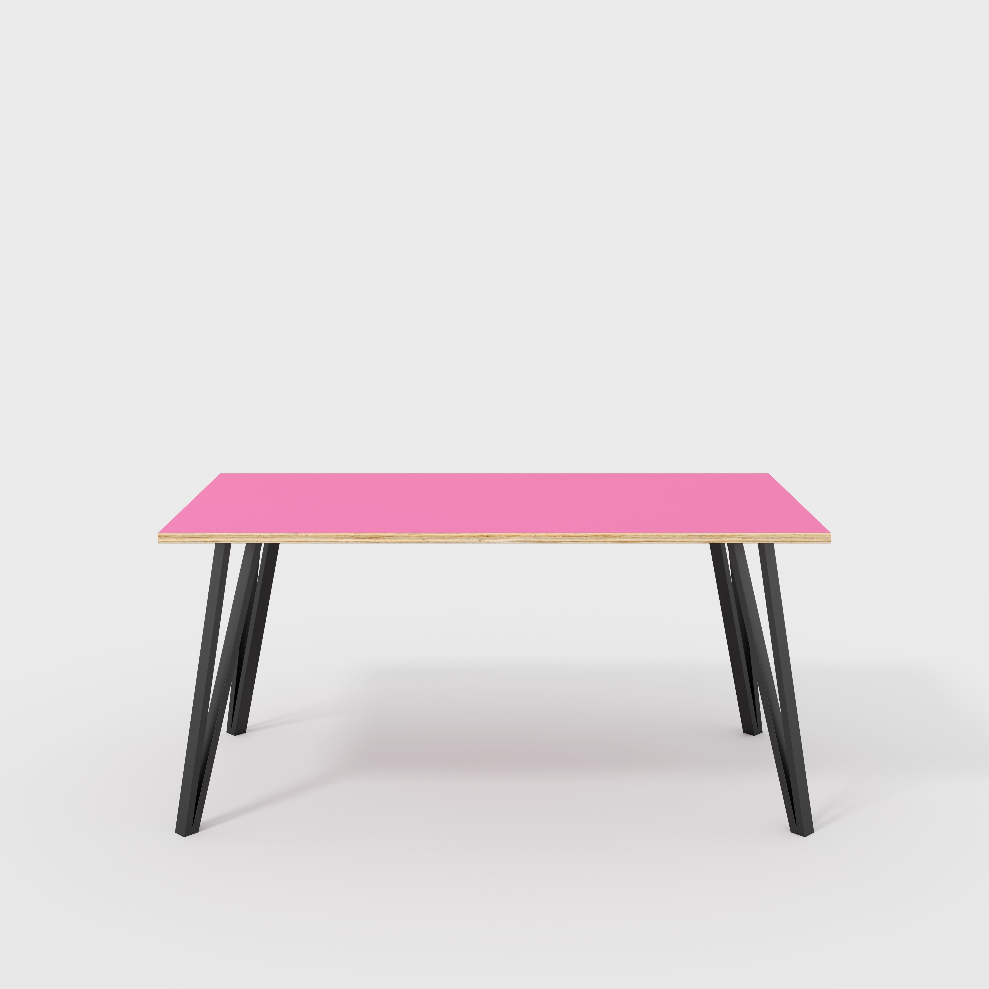 Desk with Black Box Hairpin Legs - Formica Juicy Pink - 1600(w) x 800(d) x 735(h)