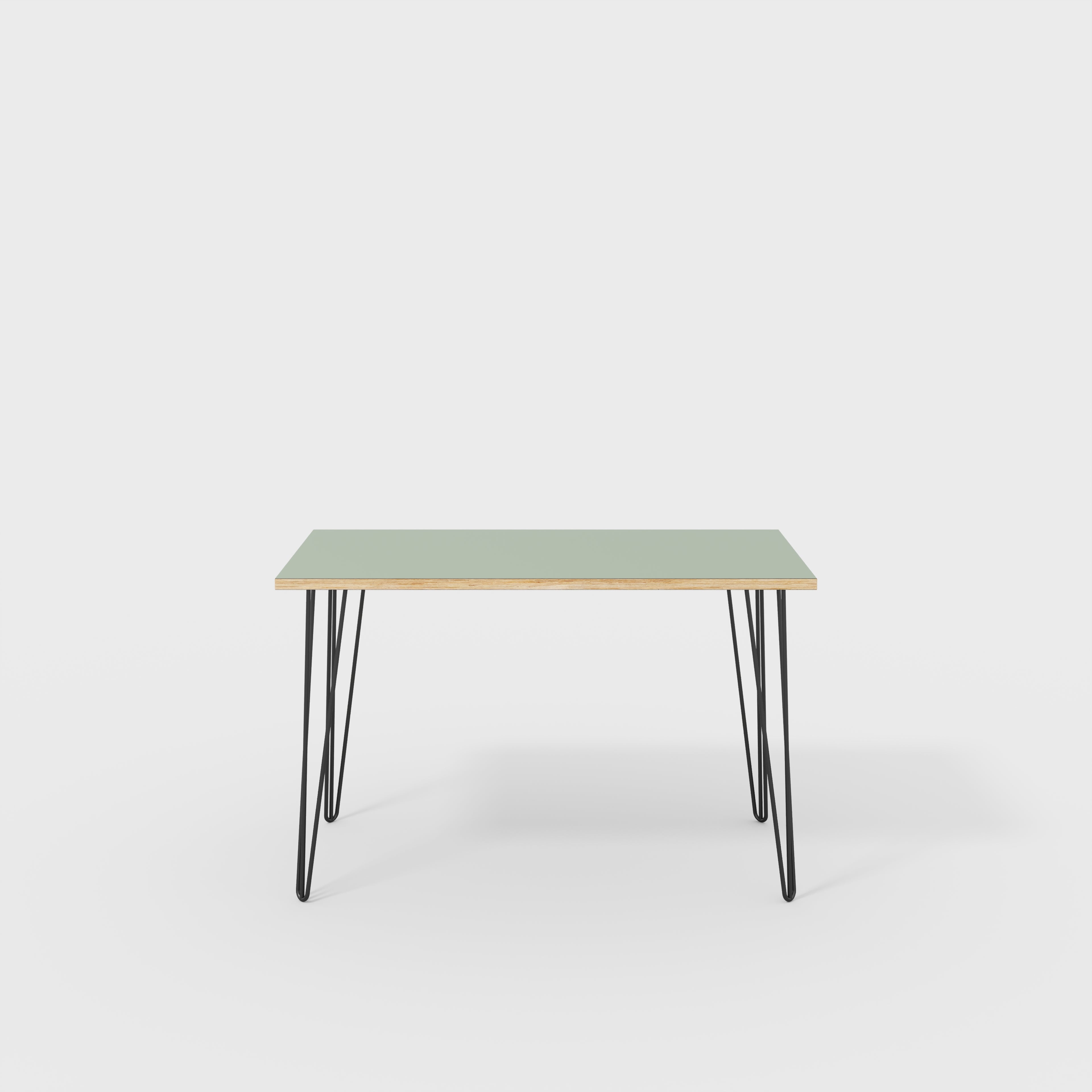 Desk with Black Hairpin Legs - Formica Green Slate - 1200(w) x 600(d) x 735(h)