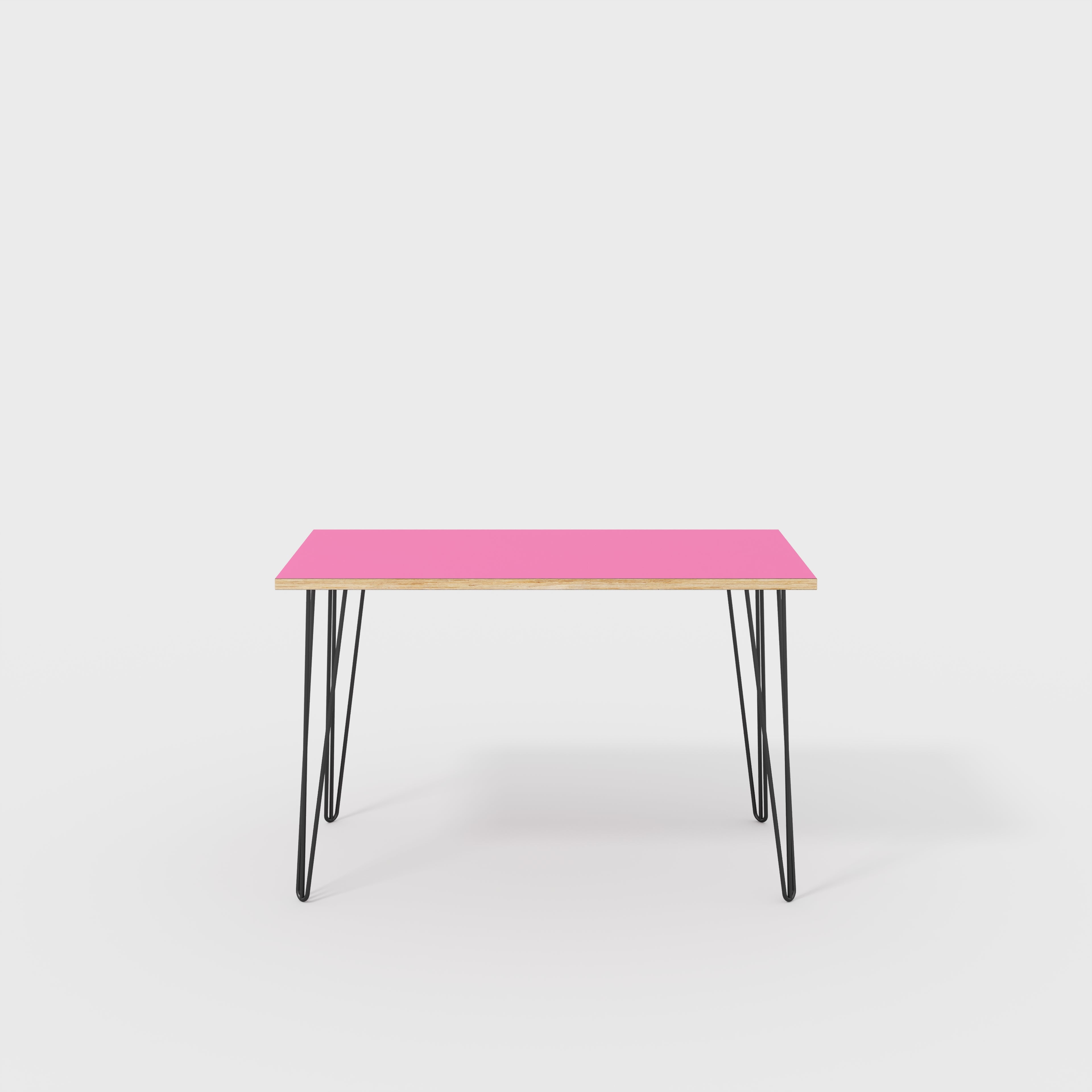 Desk with Black Hairpin Legs - Formica Juicy Pink - 1200(w) x 600(d) x 735(h)