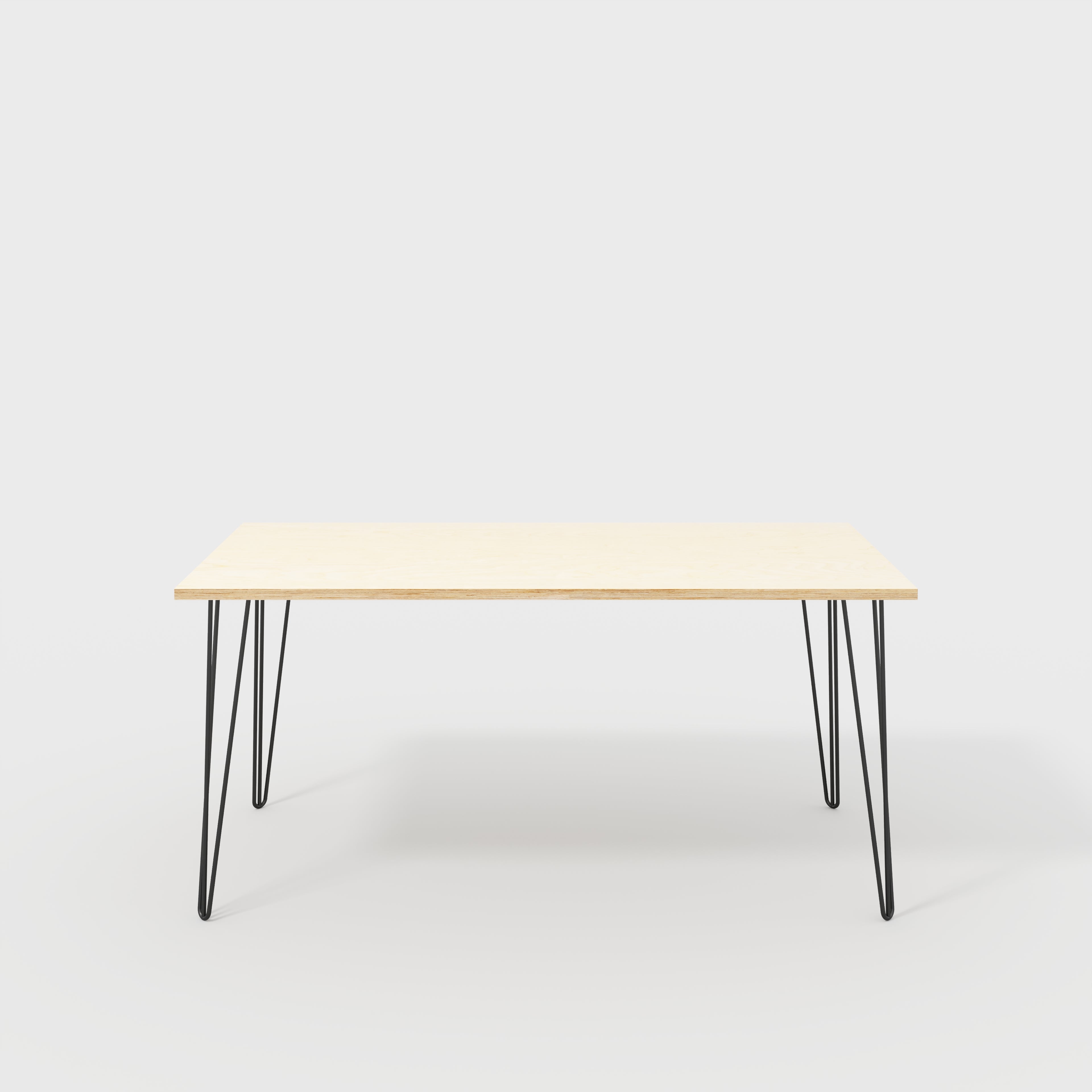 Plywood Desk with Black Hairpin Legs - Plywood Birch - 1600(w) x 800(d) x 735(h)
