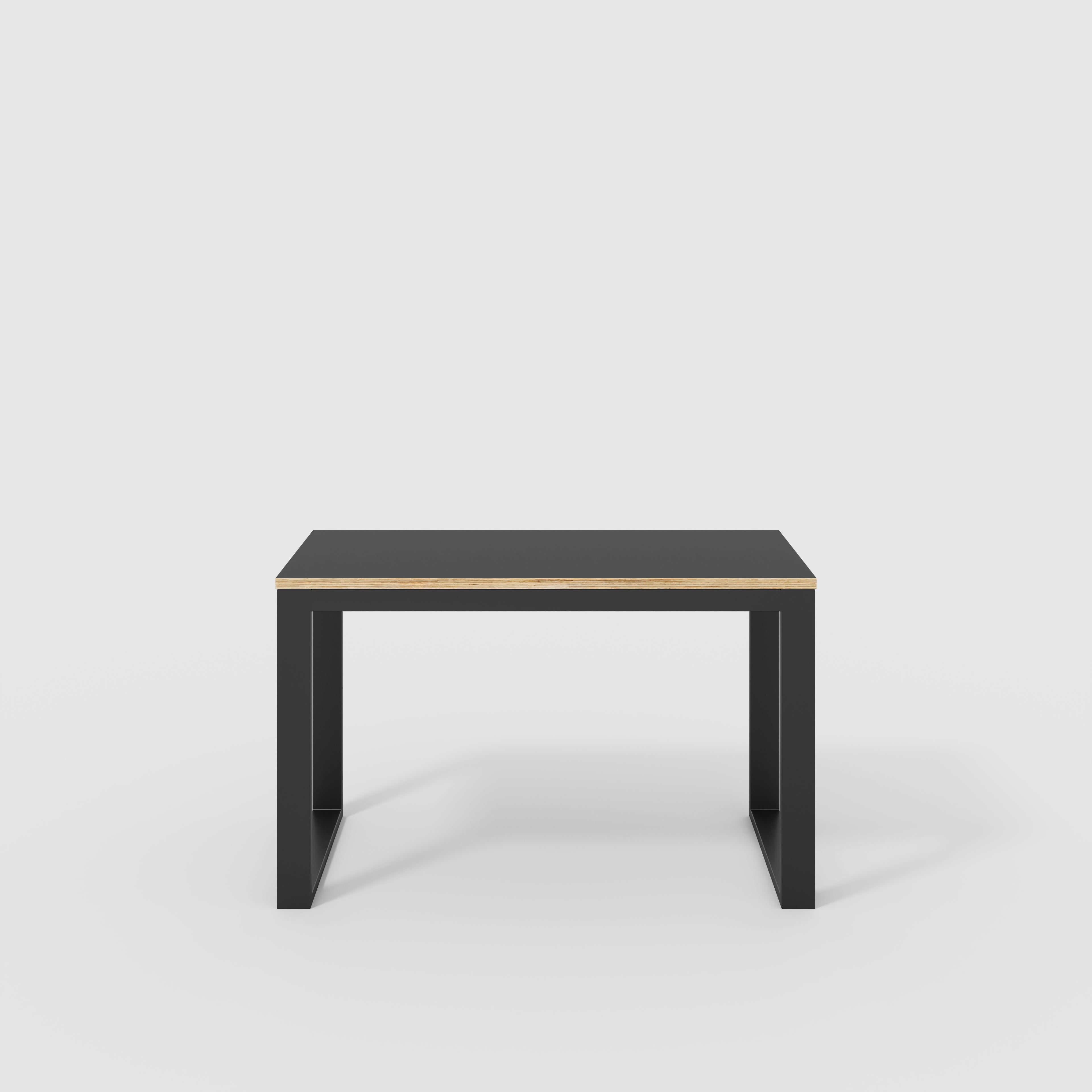 Plywood Desk with Black Industrial Frame - Formica Diamond Black - 1200(w) x 585(d) x 735(h)