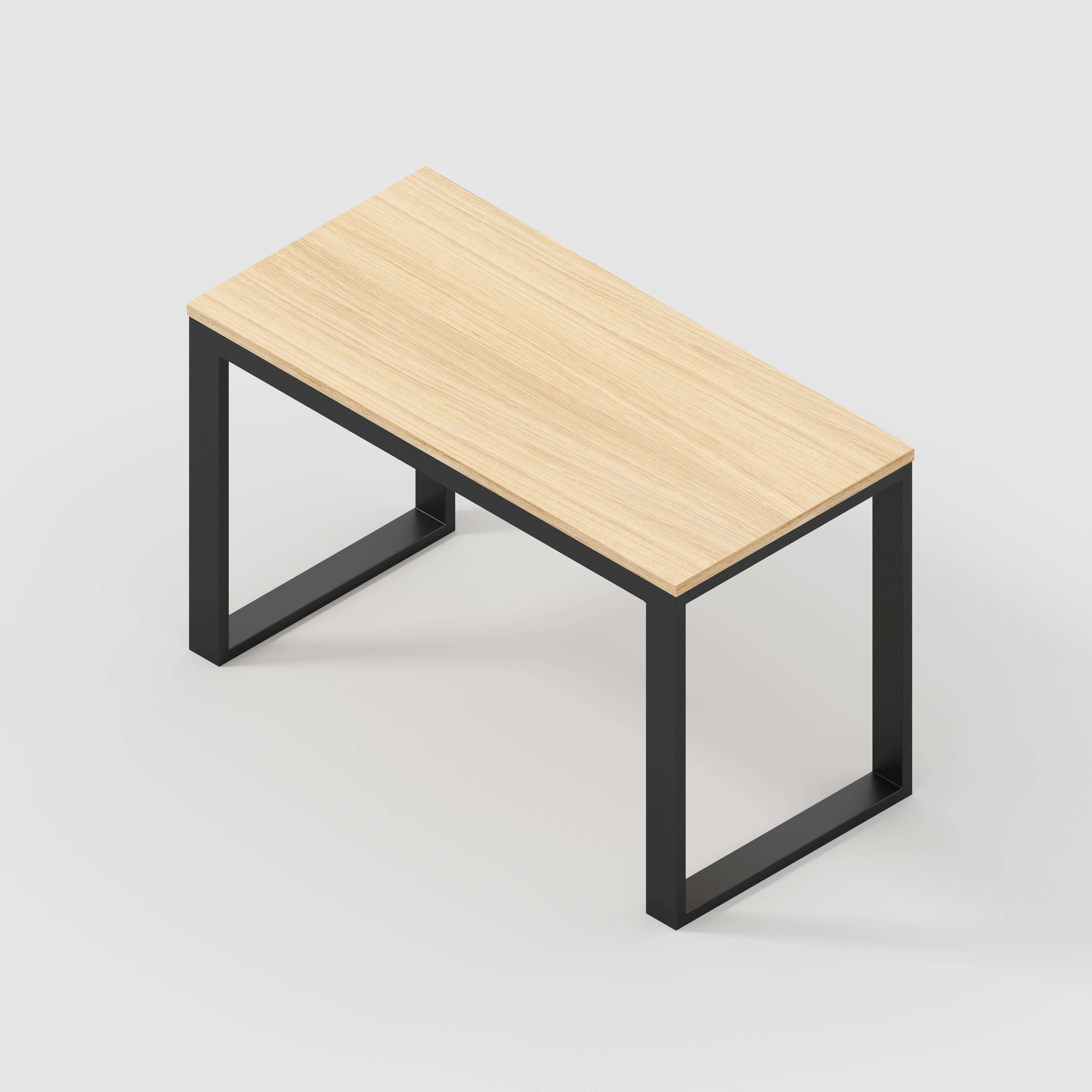 Plywood Desk with Black Industrial Frame - Plywood Oak - 1200(w) x 585(d) x 735(h)
