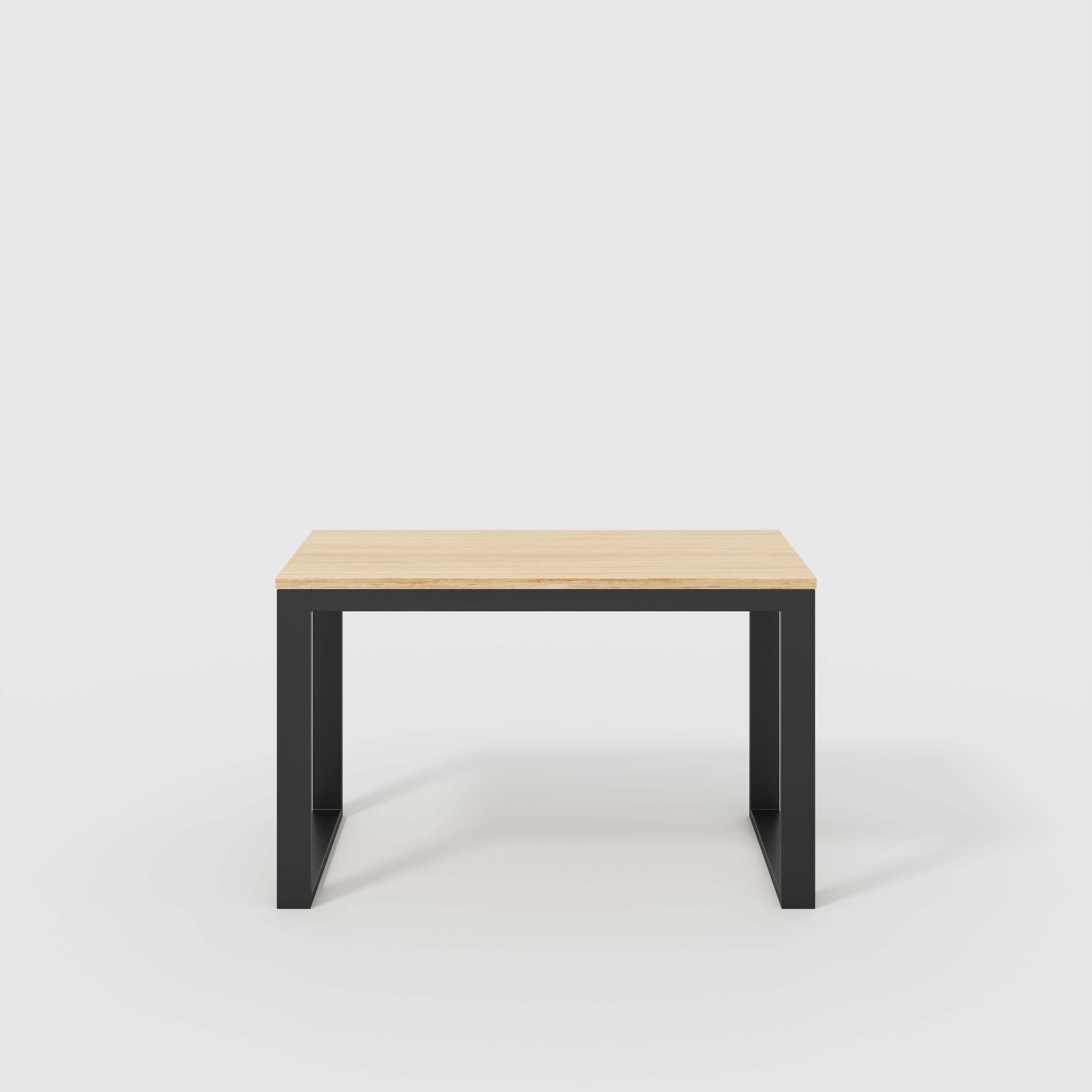 Plywood Desk with Black Industrial Frame - Plywood Oak - 1200(w) x 585(d) x 735(h)