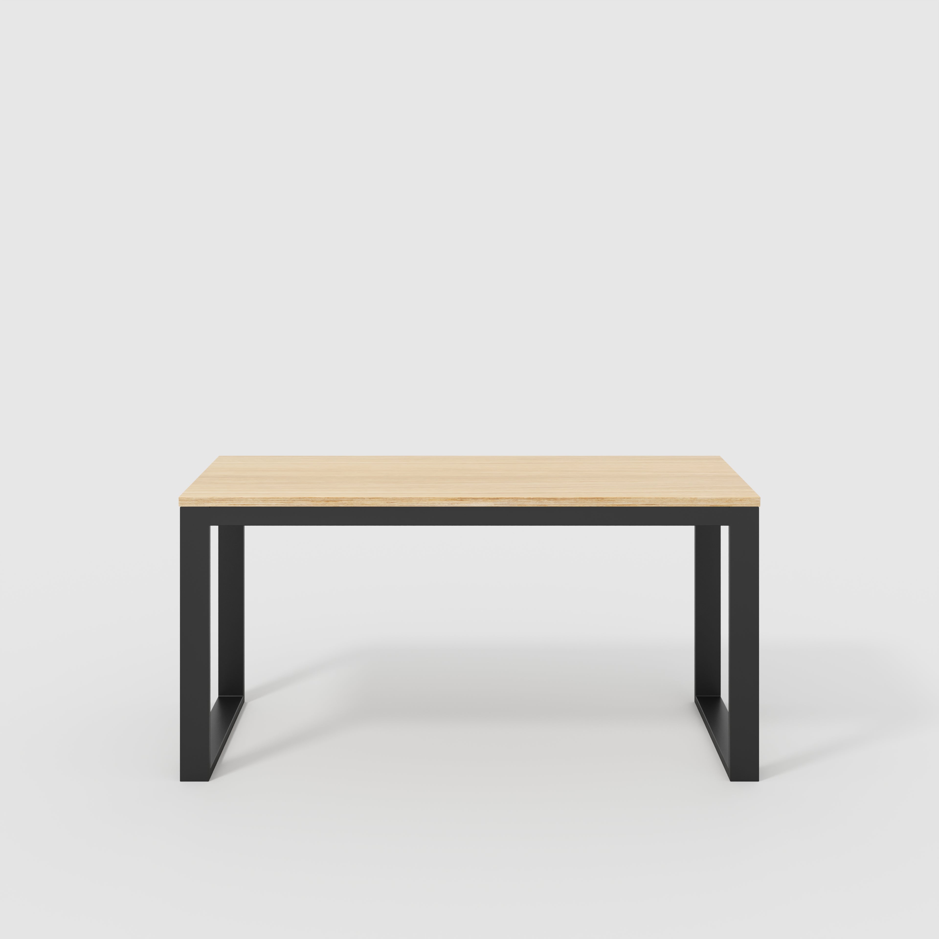Plywood Desk with Black Industrial Frame - Plywood Oak - 1500(w) x 585(d) x 735(h)