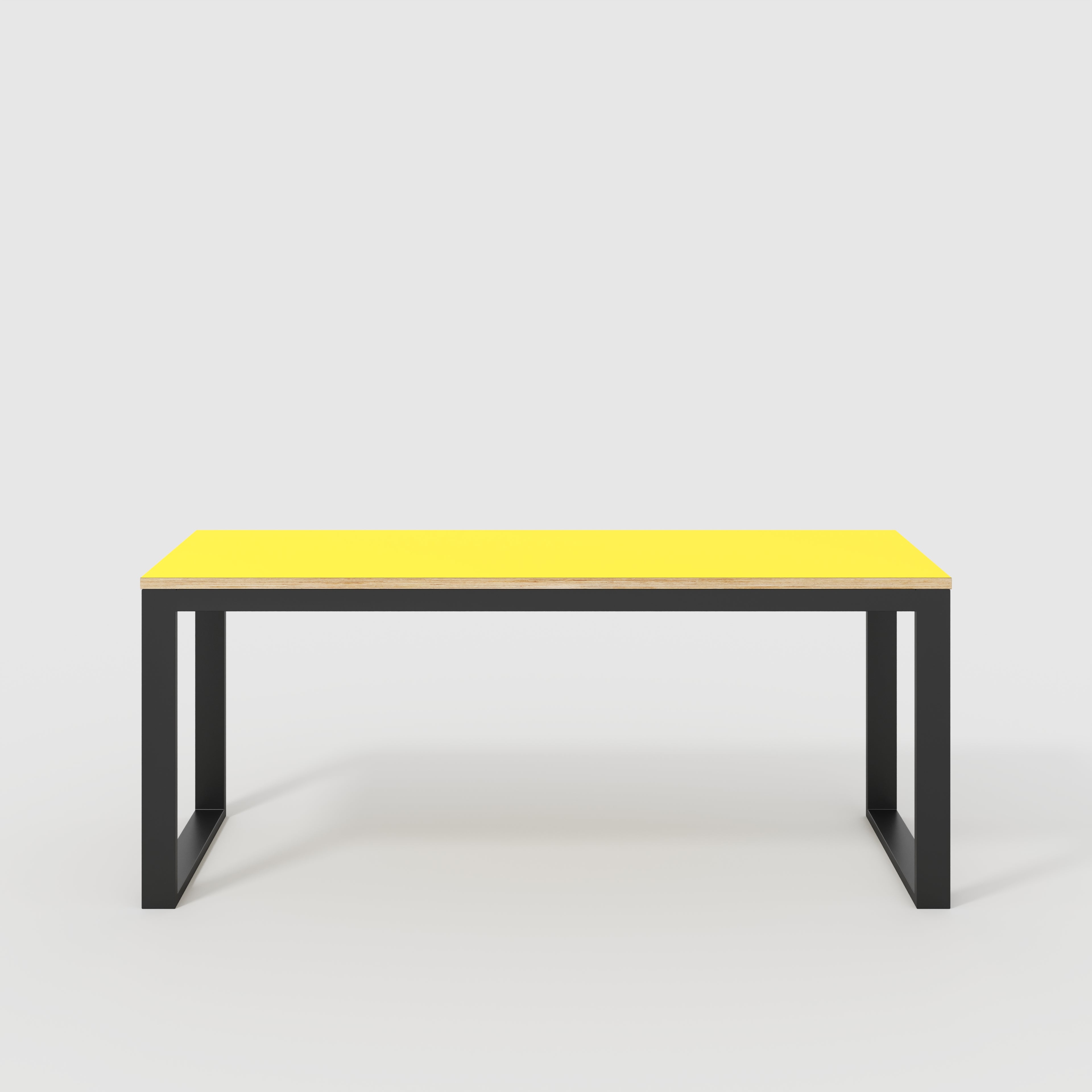 Desk with Black Industrial Frame - Formica Chrome Yellow - 1800(w) x 585(d) x 735(h)