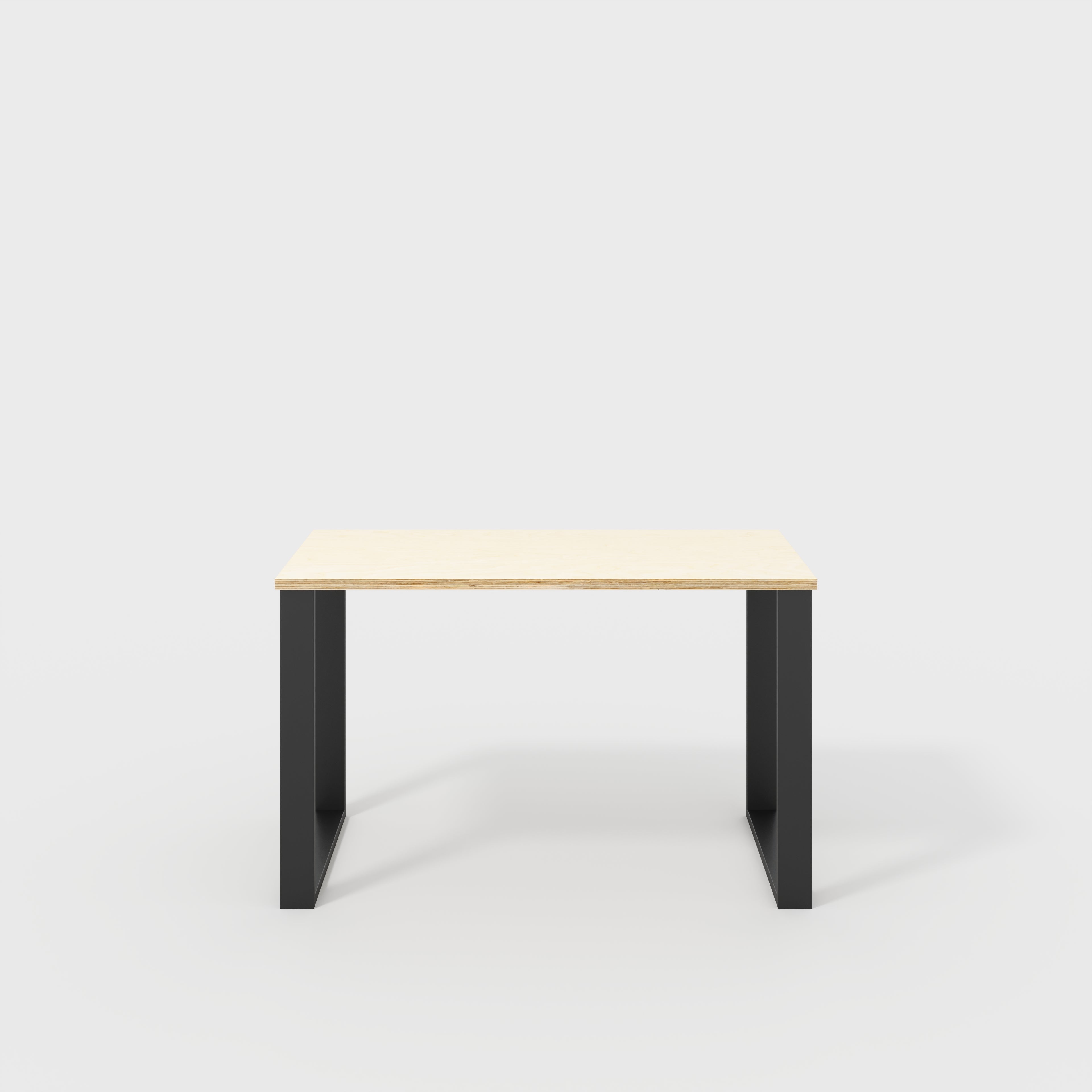 Plywood Desk with Black Industrial Legs - Plywood Birch - 1200(w) x 600(d) x 735(h)