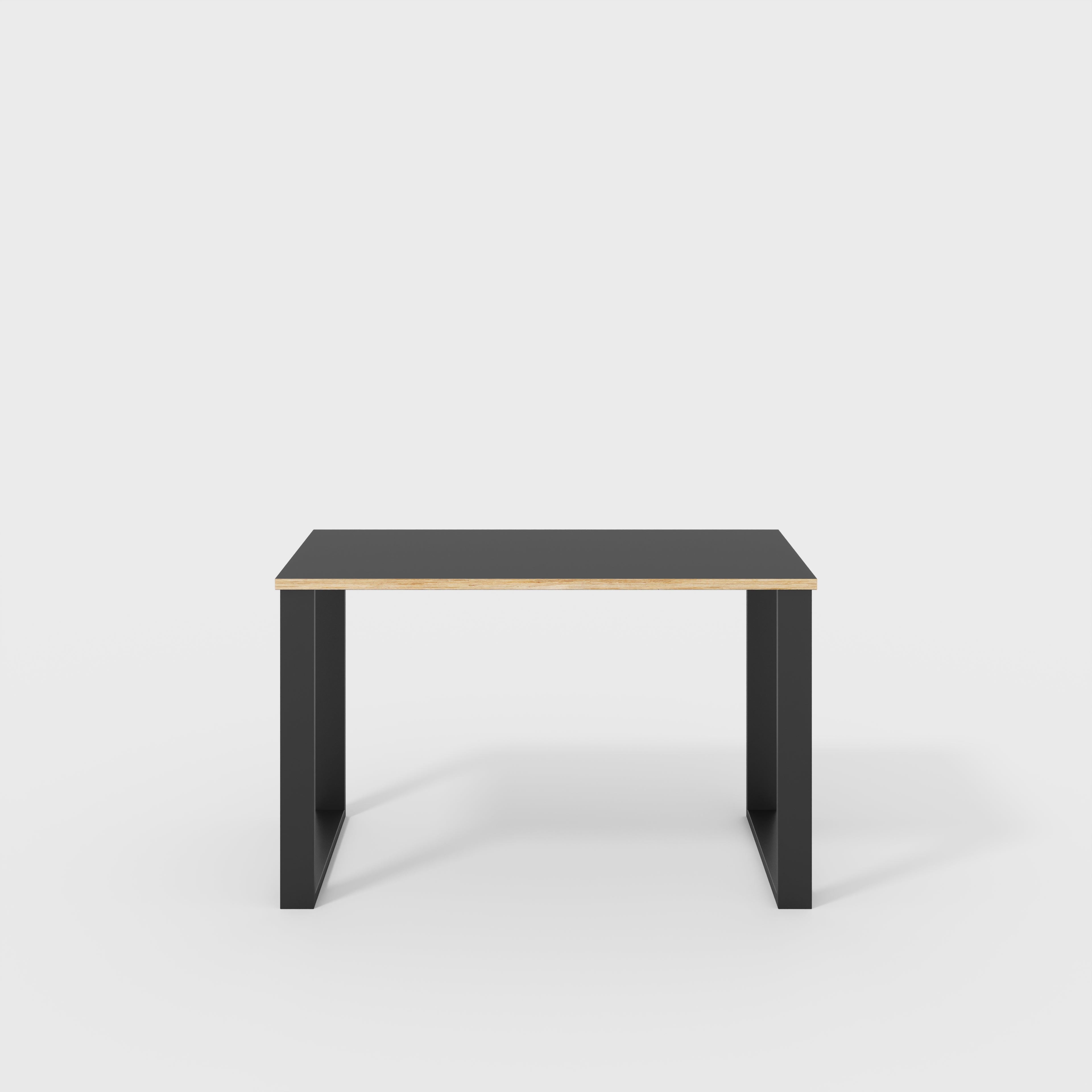 Plywood Desk with Black Industrial Legs - Formica Diamond Black - 1200(w) x 600(d) x 735(h)