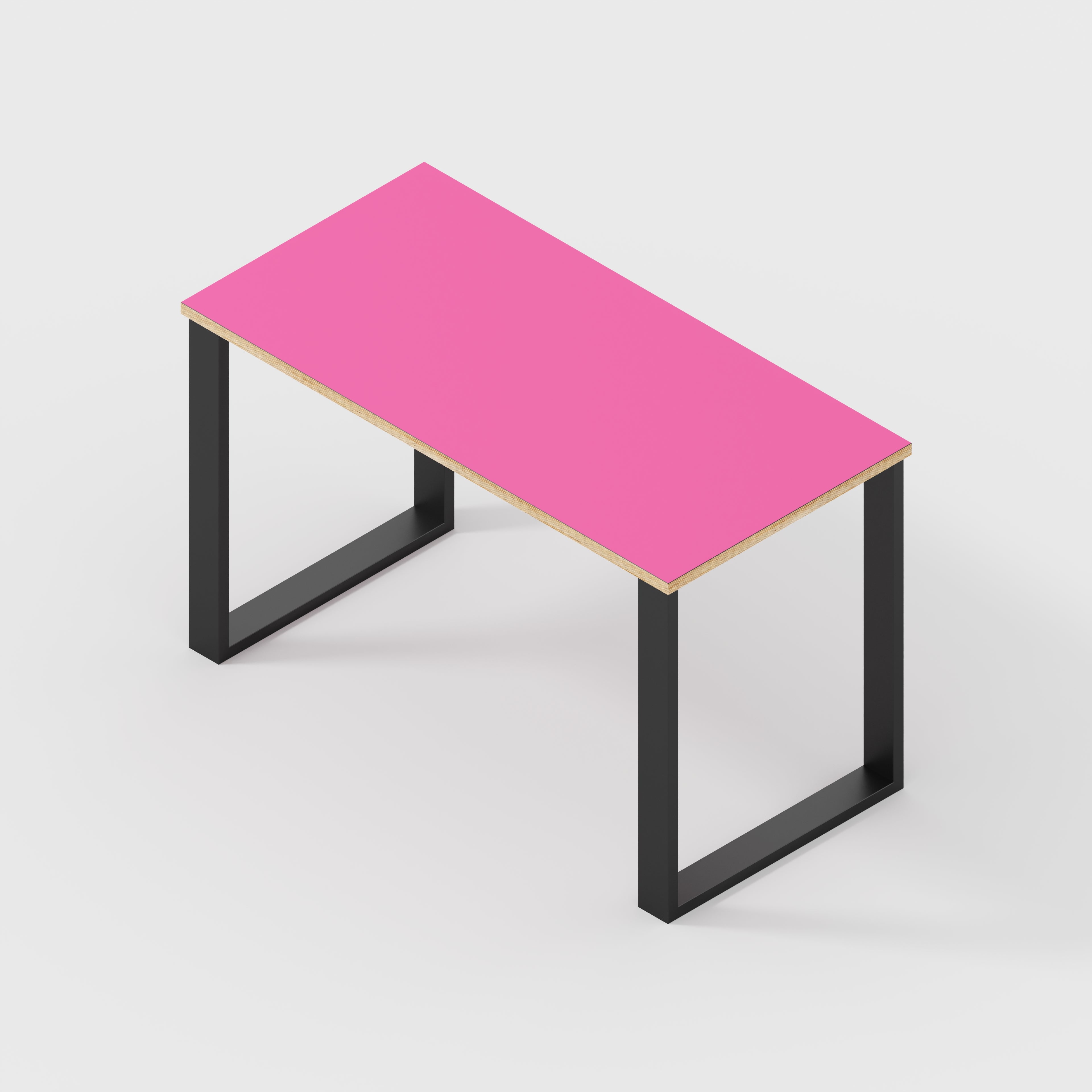 Plywood Desk with Black Industrial Legs - Formica Juicy Pink - 1200(w) x 600(d) x 735(h)