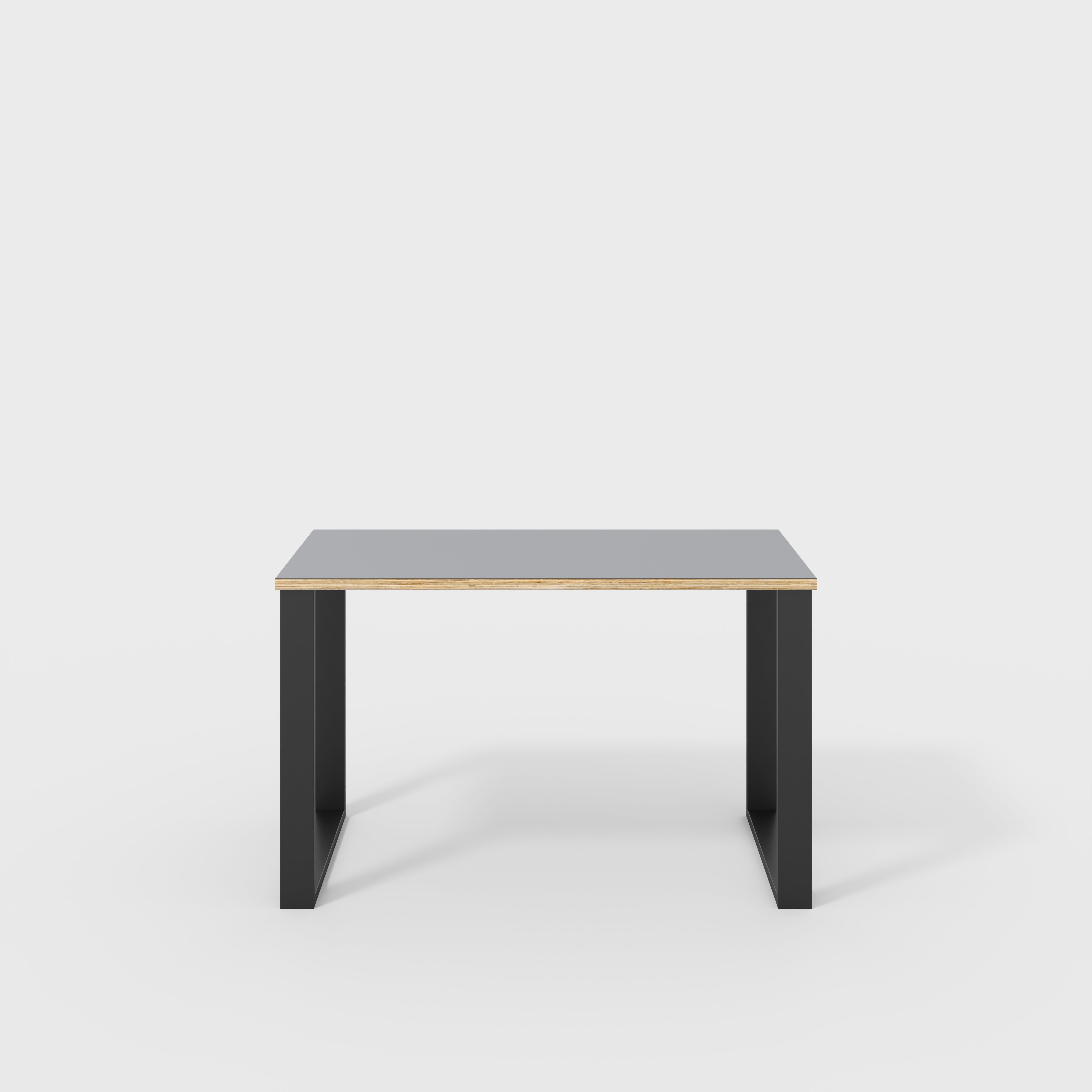 Plywood Desk with Black Industrial Legs - Formica Tornado Grey - 1200(w) x 600(d) x 735(h)