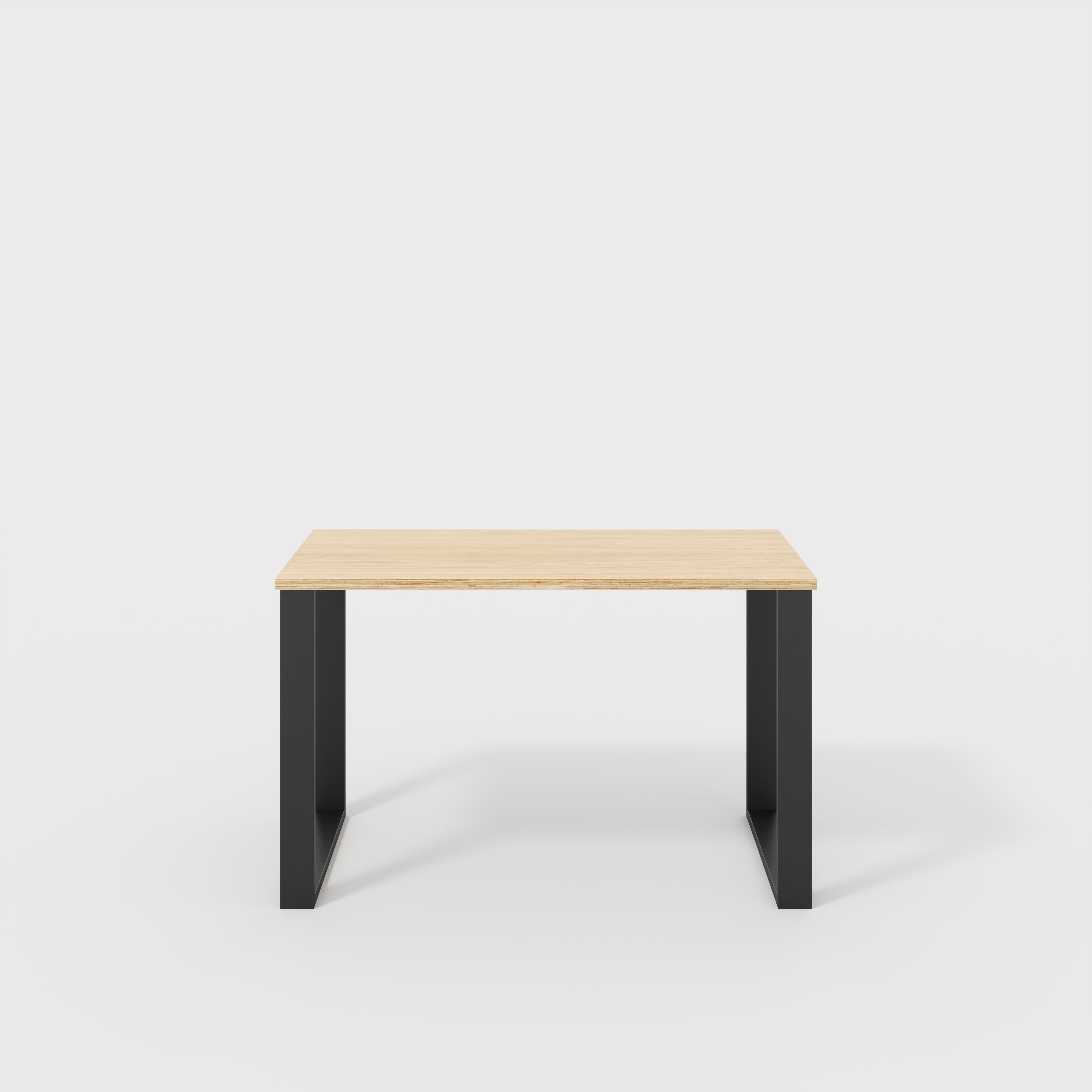 Plywood Desk with Black Industrial Legs - Plywood Oak - 1200(w) x 600(d) x 735(h)