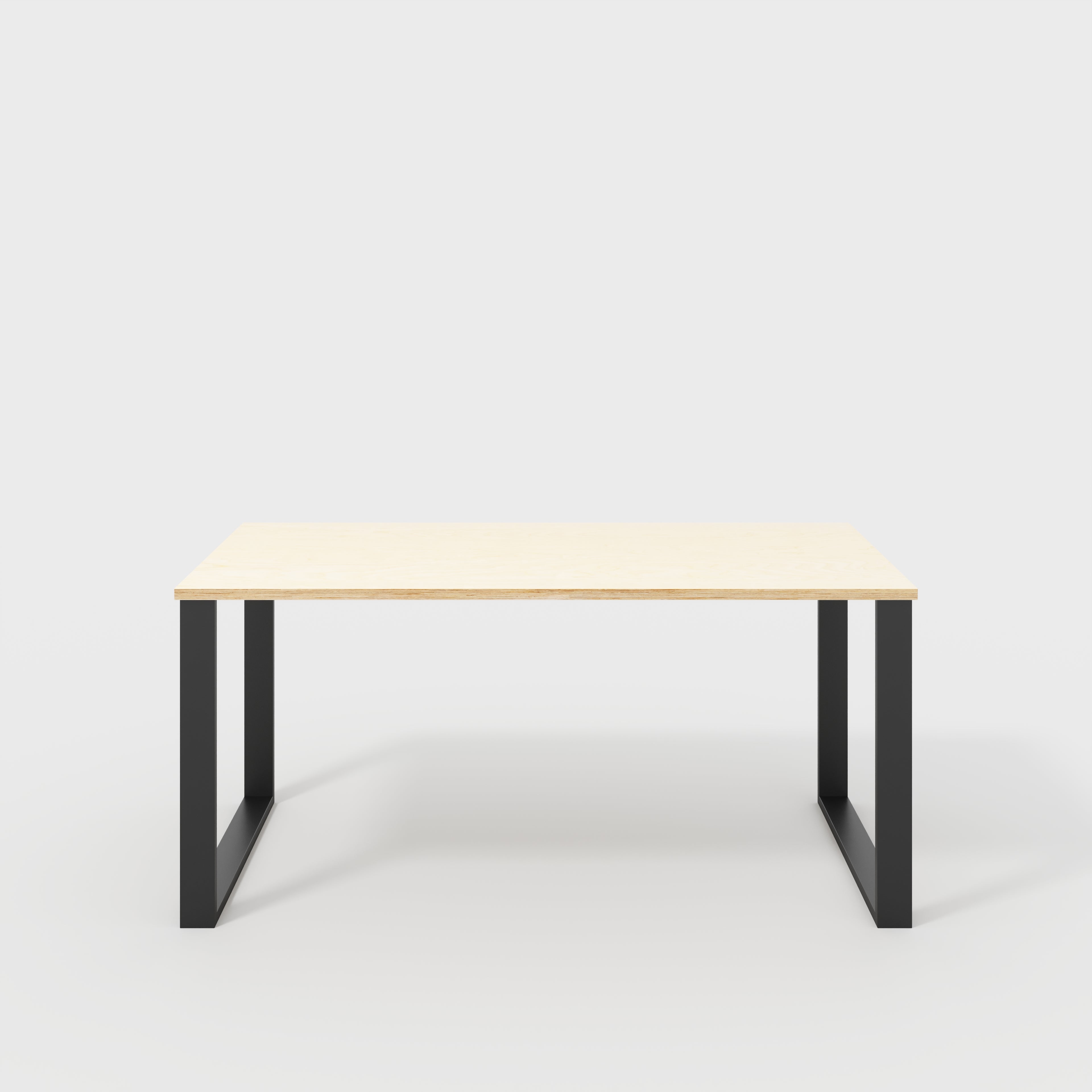 Plywood Desk with Black Industrial Legs - Plywood Birch - 1600(w) x 800(d) x 735(h)
