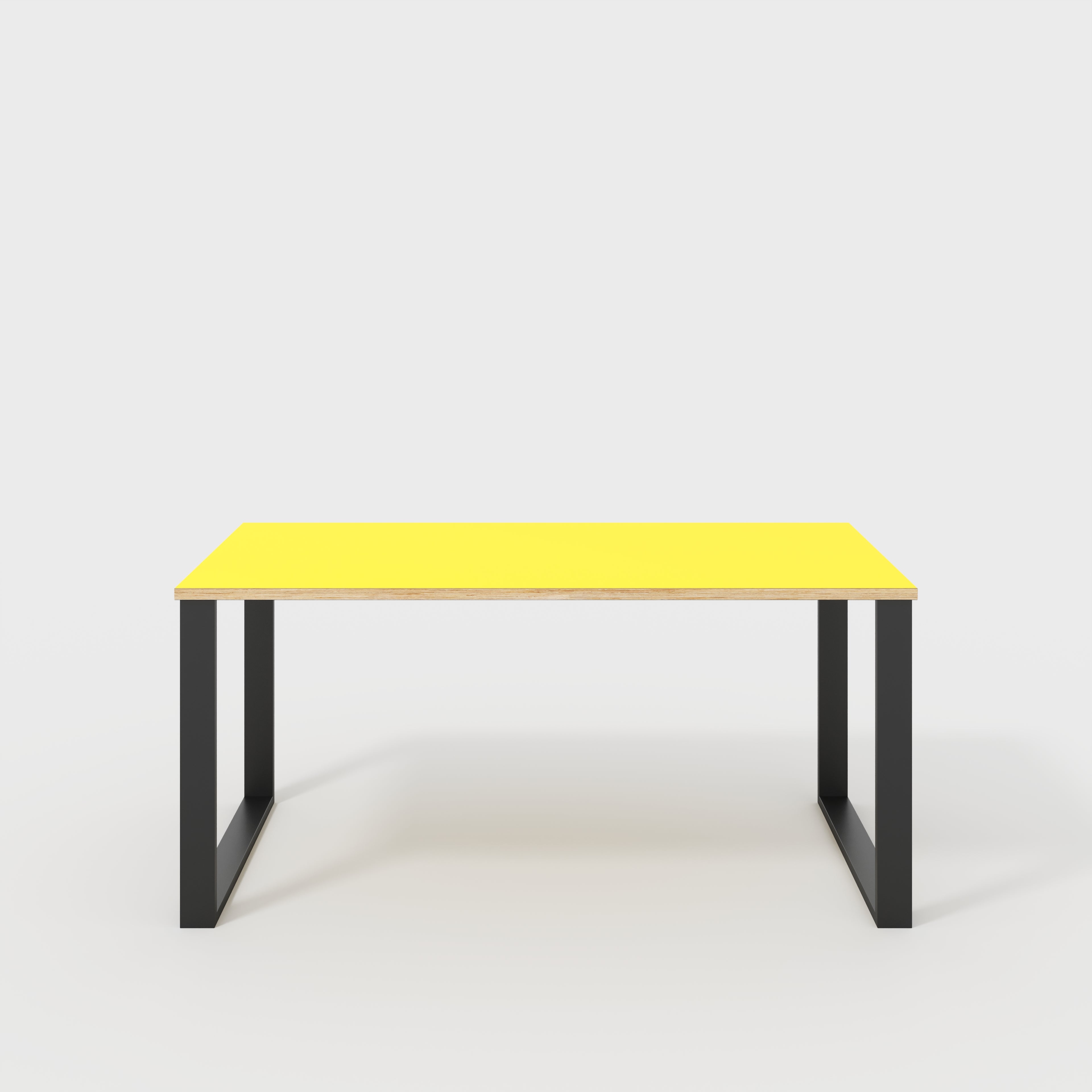 Plywood Desk with Black Industrial Legs - Formica Chrome Yellow - 1600(w) x 800(d) x 735(h)