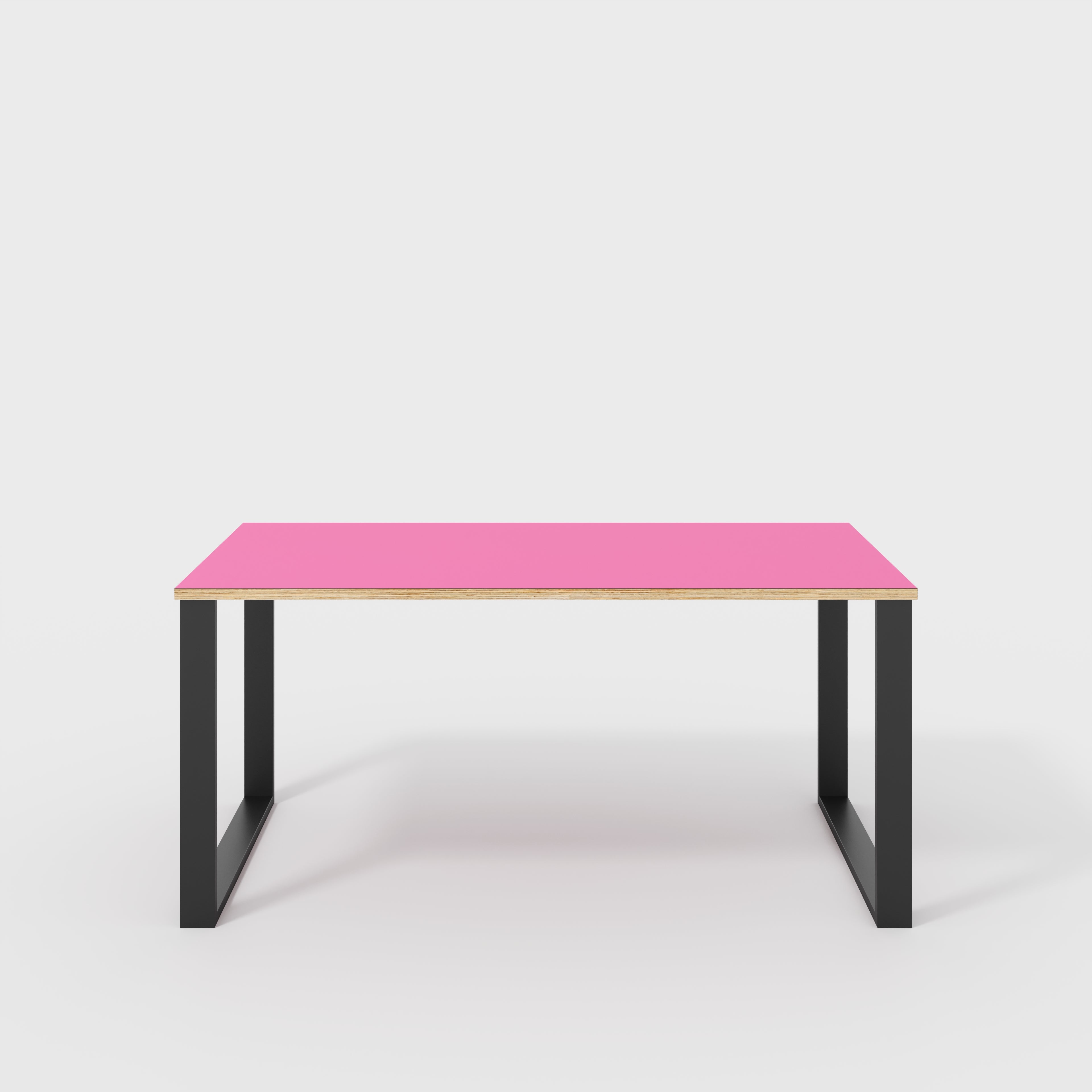 Plywood Desk with Black Industrial Legs - Formica Juicy Pink - 1600(w) x 800(d) x 735(h)