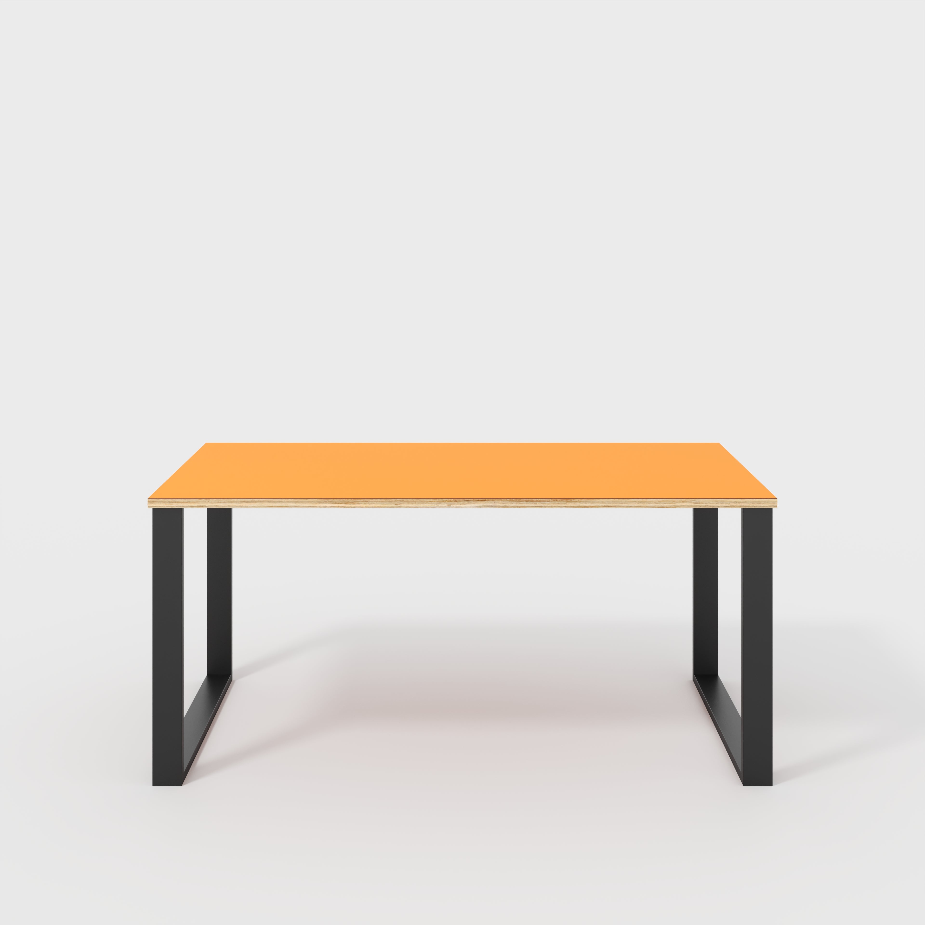 Plywood Desk with Black Industrial Legs - Formica Levante Orange - 1600(w) x 800(d) x 735(h)