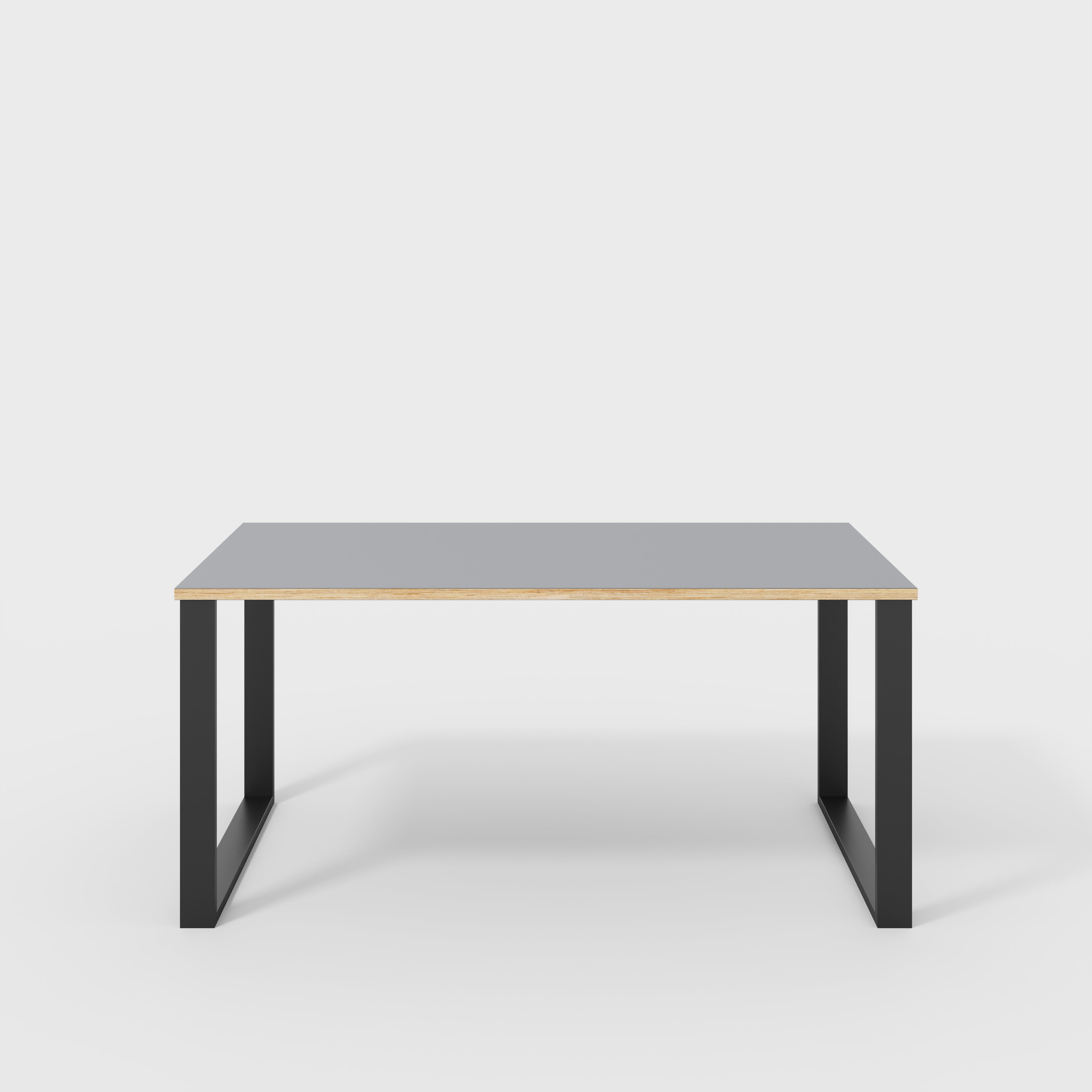 Plywood Desk with Black Industrial Legs - Formica Tornado Grey - 1600(w) x 800(d) x 735(h)