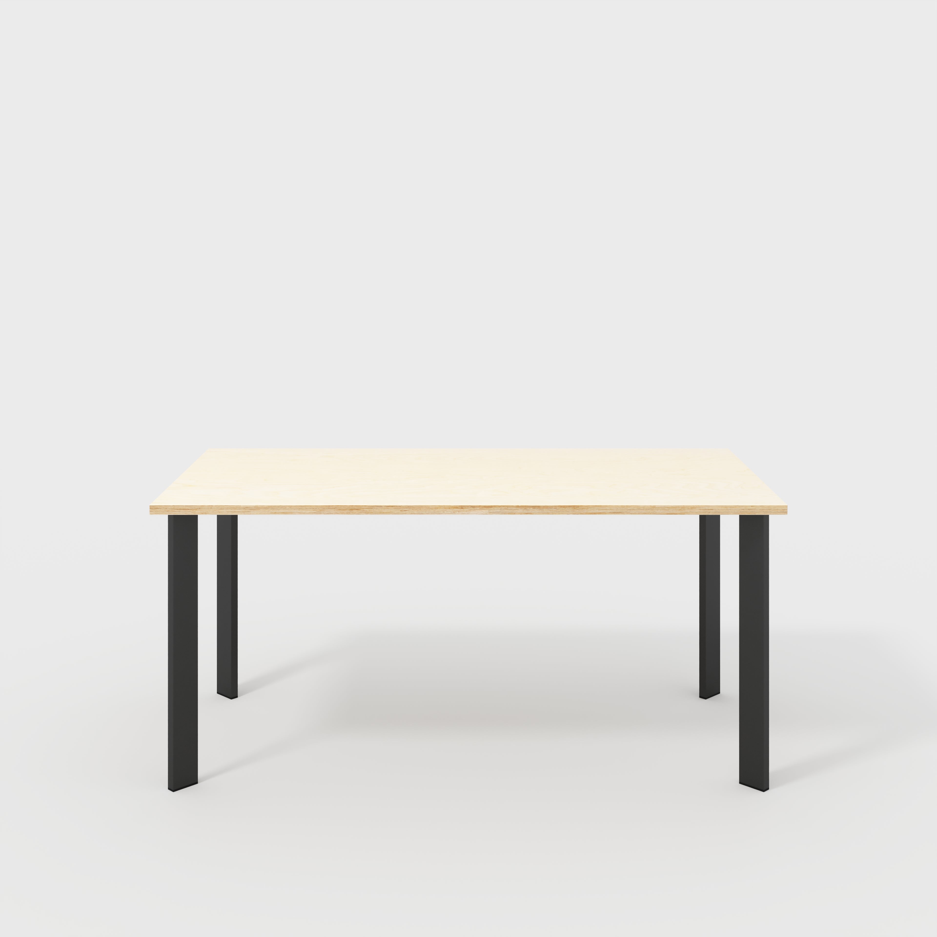 Plywood Desk with Black Rectangular Single Pin Legs - Plywood Birch - 1600(w) x 800(d) x 735(h)