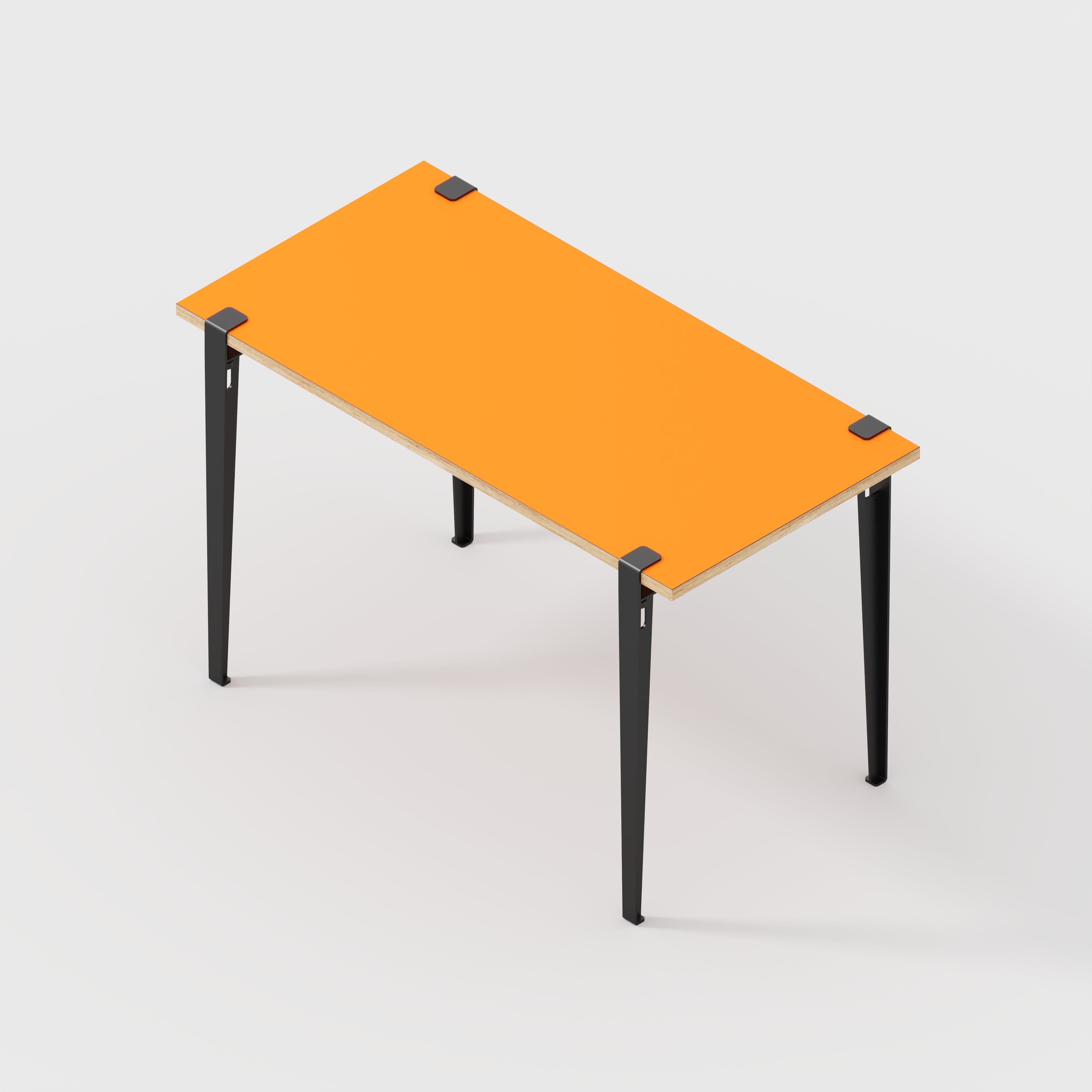 Plywood Desk with Black Tiptoe Legs - Formica Levante Orange - 1200(w) x 600(d) x 750(h)