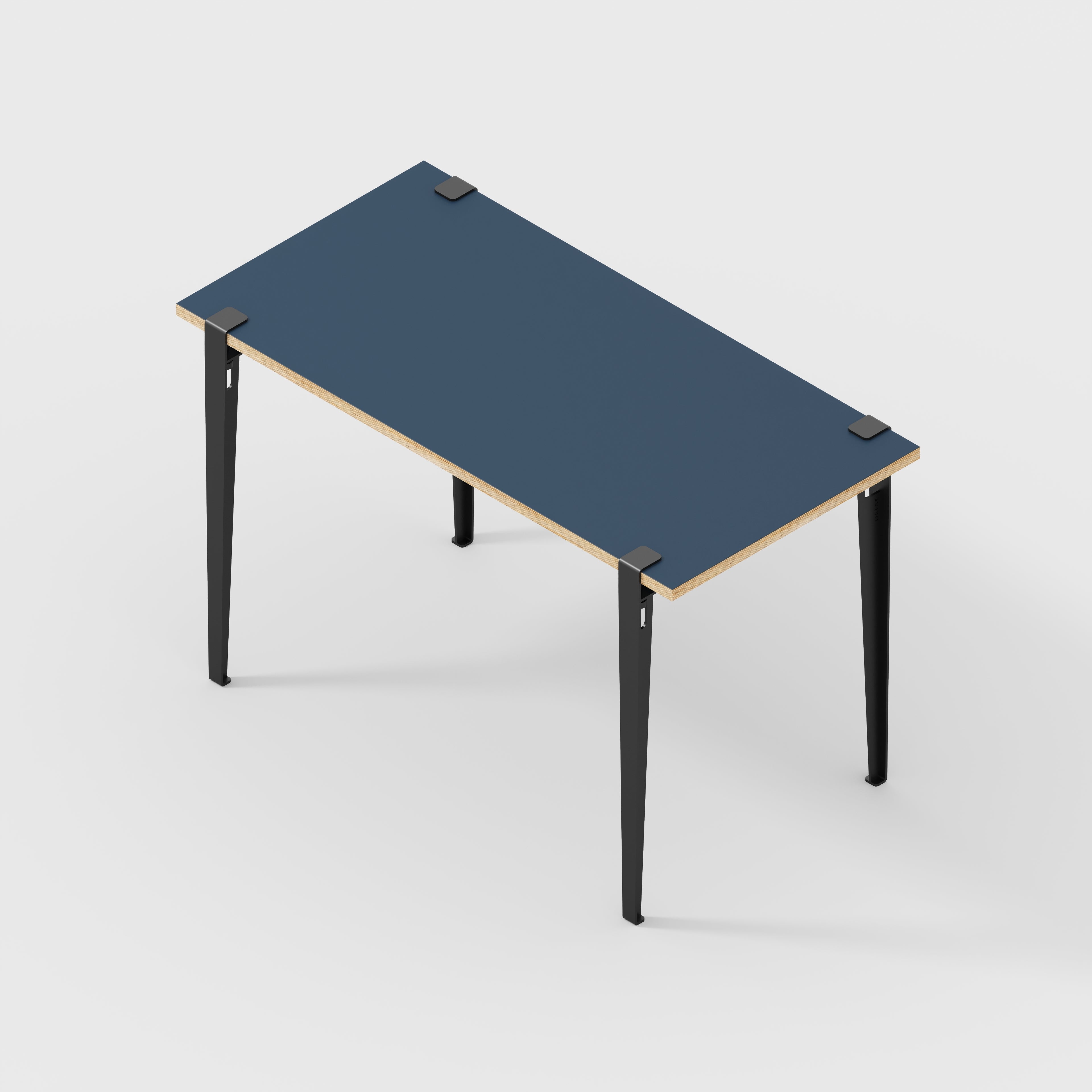 Plywood Desk with Black Tiptoe Legs - Formica Night Sea Blue - 1200(w) x 600(d) x 750(h)