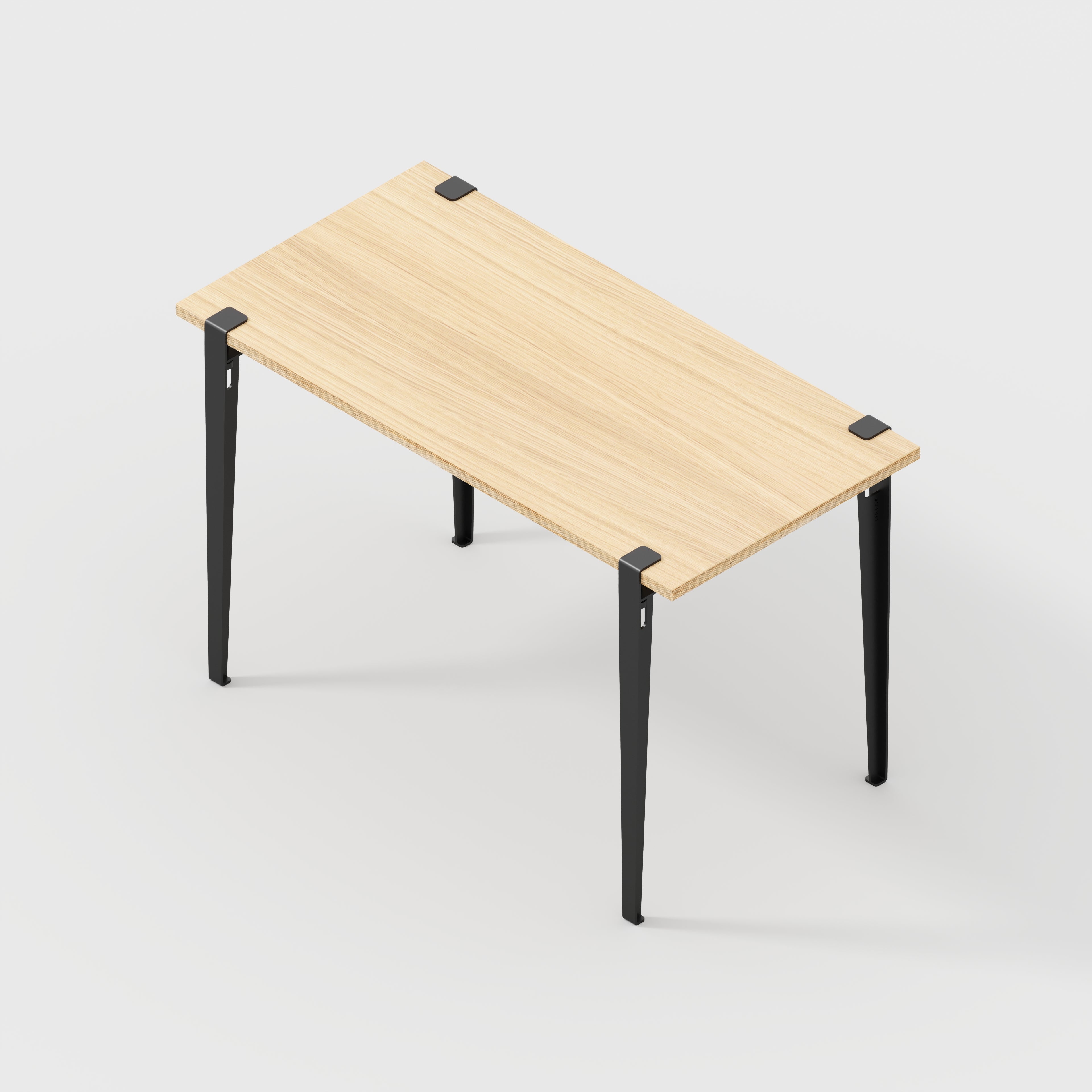 Plywood Desk with Black Tiptoe Legs - Plywood - Oak - 1200(w) x 600(d) x 750(h)