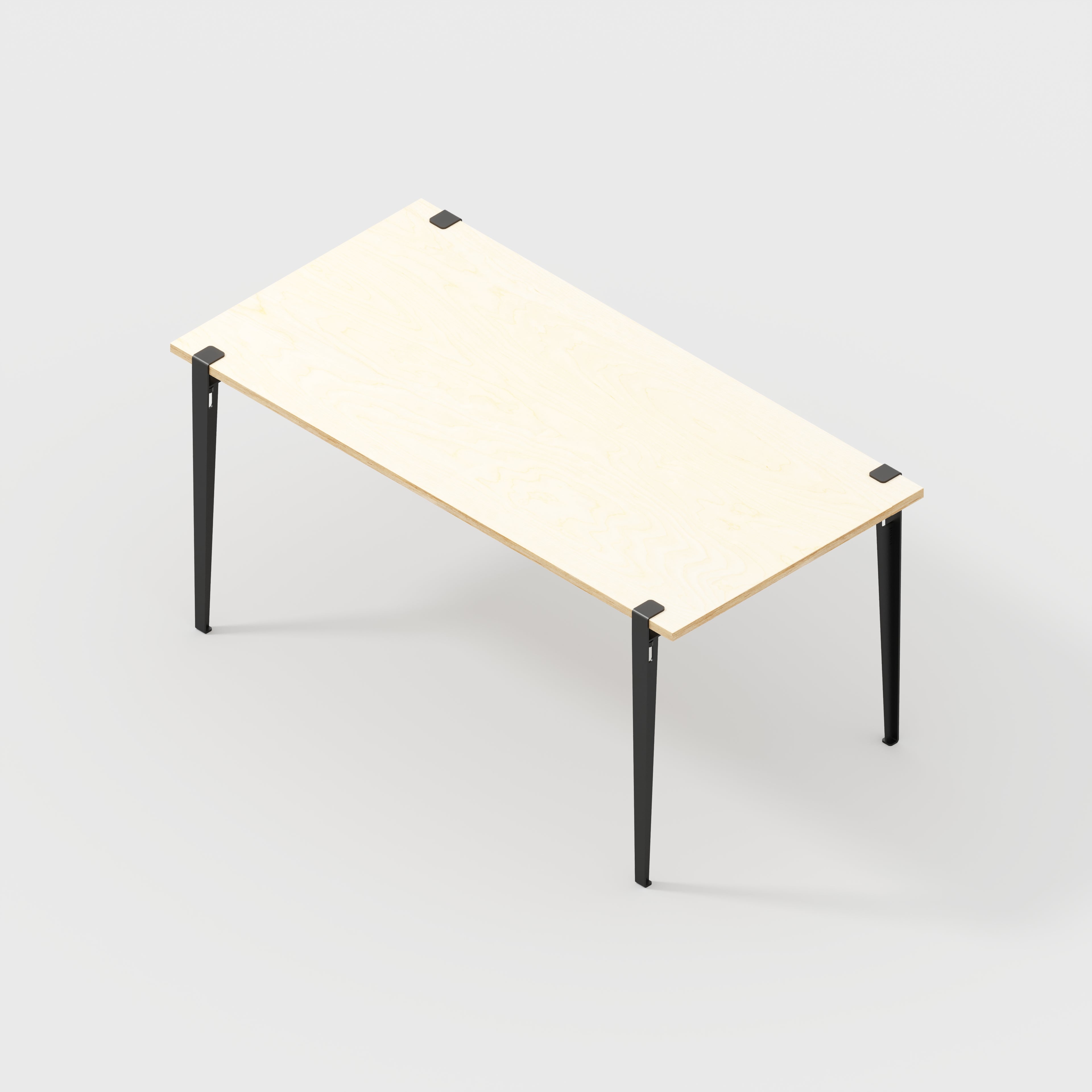 Plywood Desk with Black Tiptoe Legs - Plywood - Birch - 1600(w) x 800(d) x 750(h)