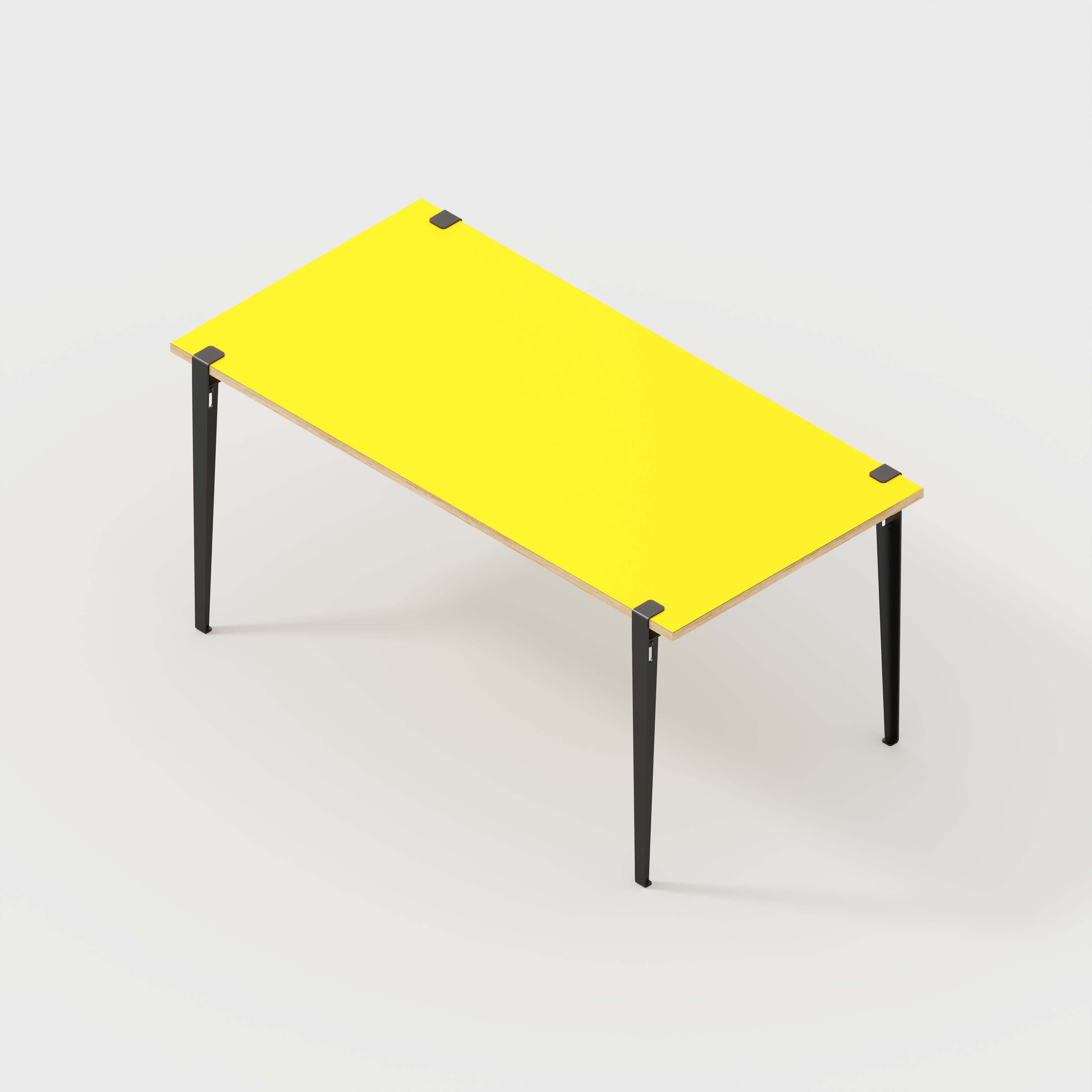 Plywood Desk with Black Tiptoe Legs - Formica Chrome Yellow - 1600(w) x 800(d) x 750(h)
