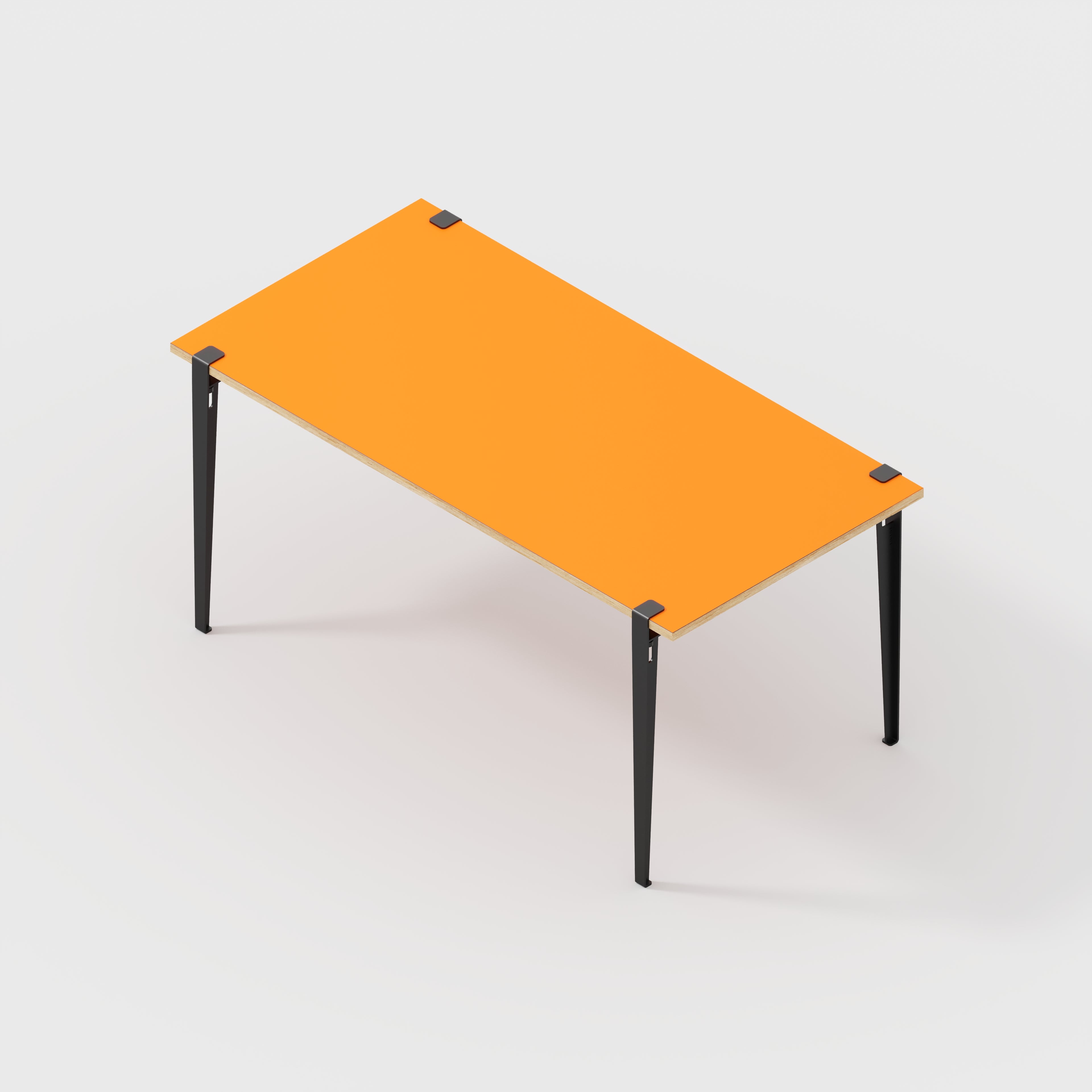 Plywood Desk with Black Tiptoe Legs - Formica Levante Orange - 1600(w) x 800(d) x 750(h)
