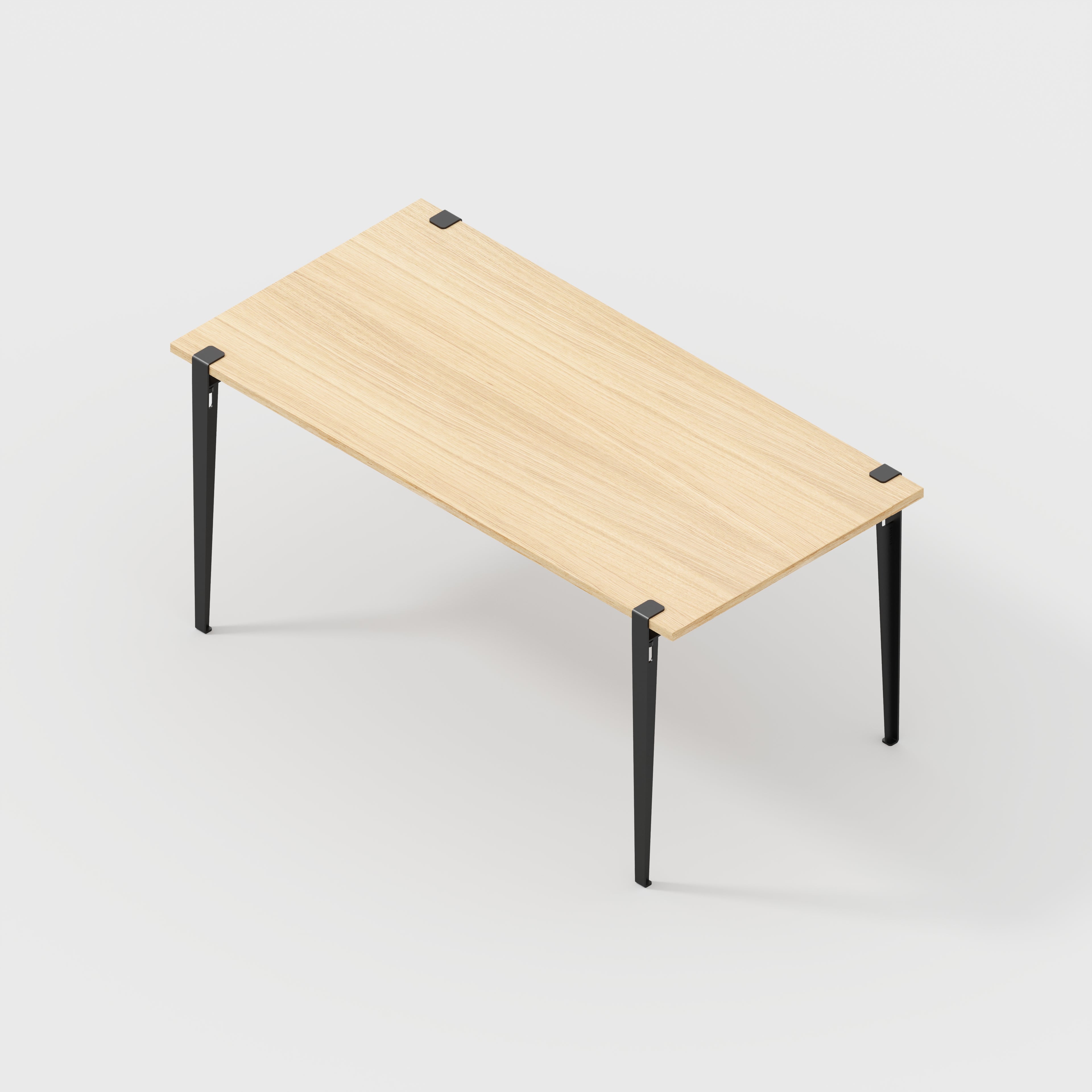 Plywood Desk with Black Tiptoe Legs - Plywood - Oak - 1600(w) x 800(d) x 750(h)