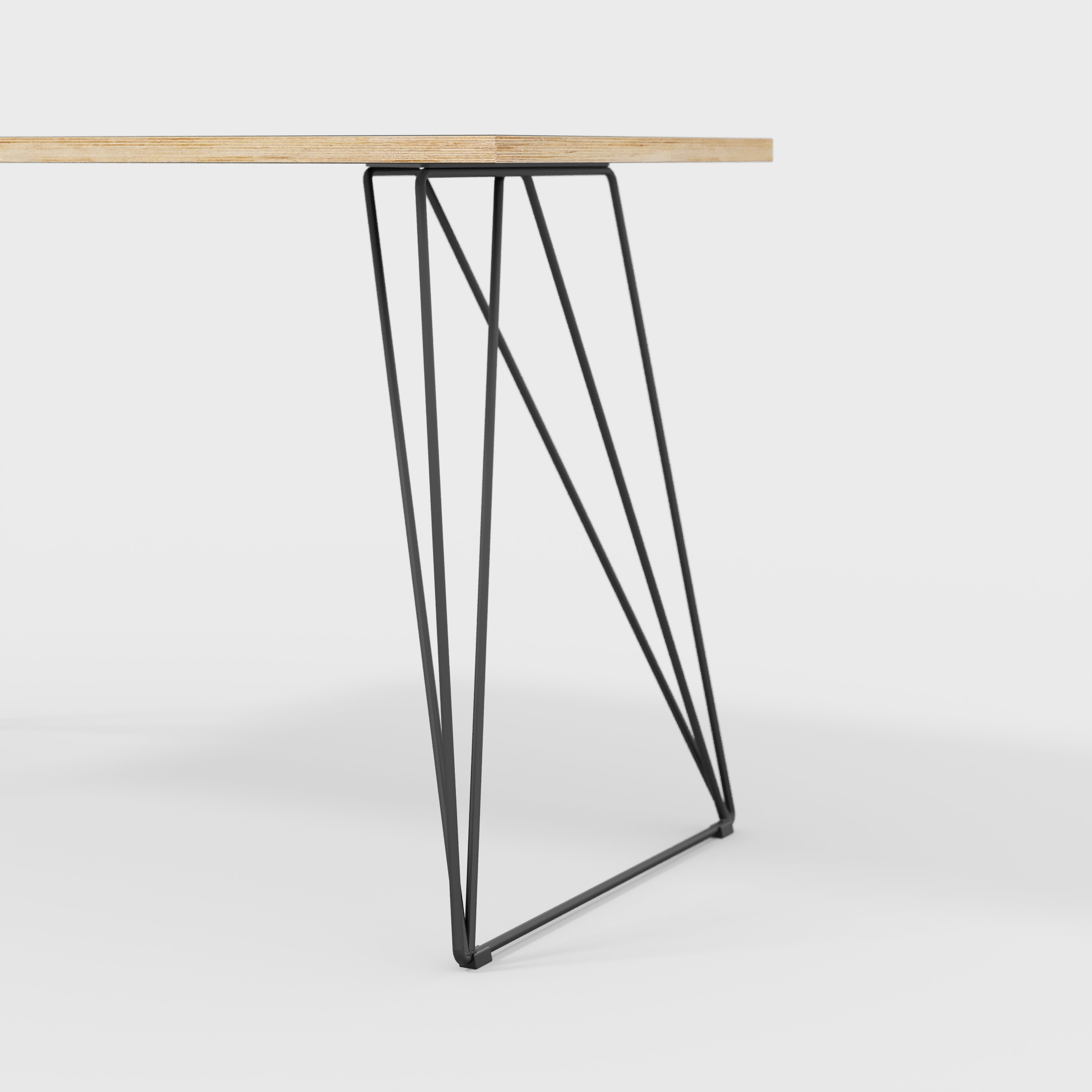 Plywood Desk with Black Wireframe Legs - Plywood Birch - 1200(w) x 600(d) x 735(h)