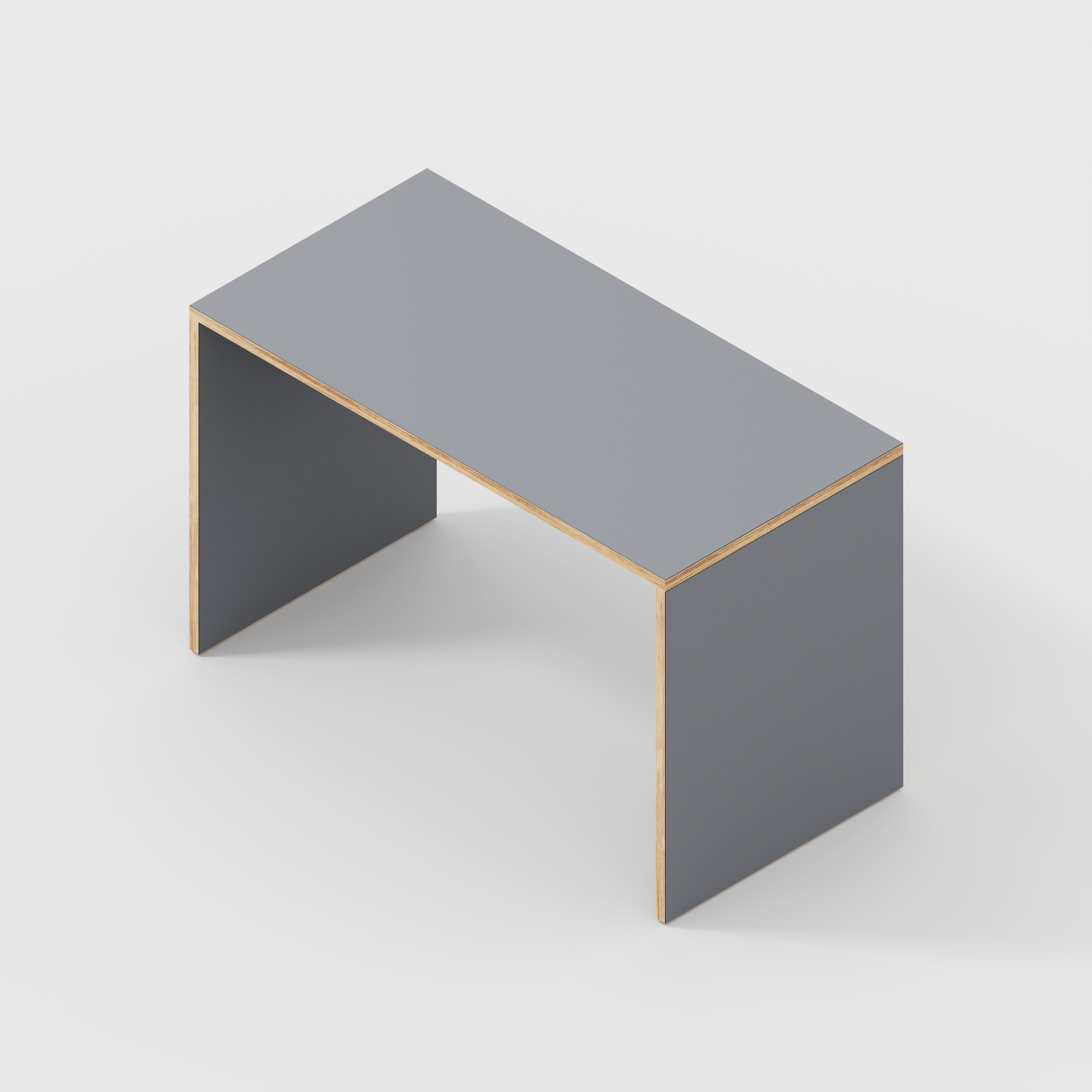 Plywood Desk with Solid Sides - Formica Tornado Grey - 1200(w) x 600(d) x 750(h)