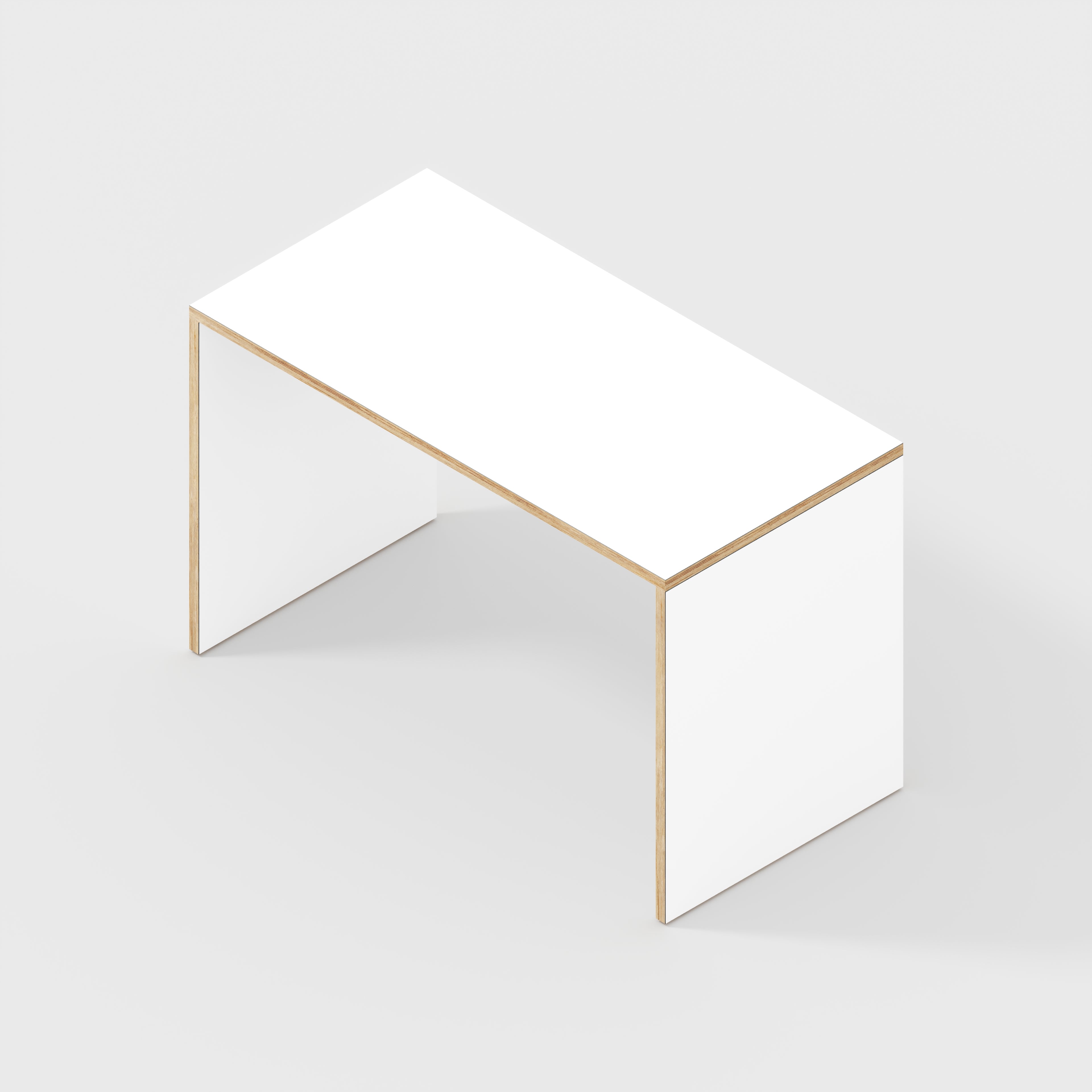 Plywood Desk with Solid Sides - Formica White - 1200(w) x 600(d) x 750(h)