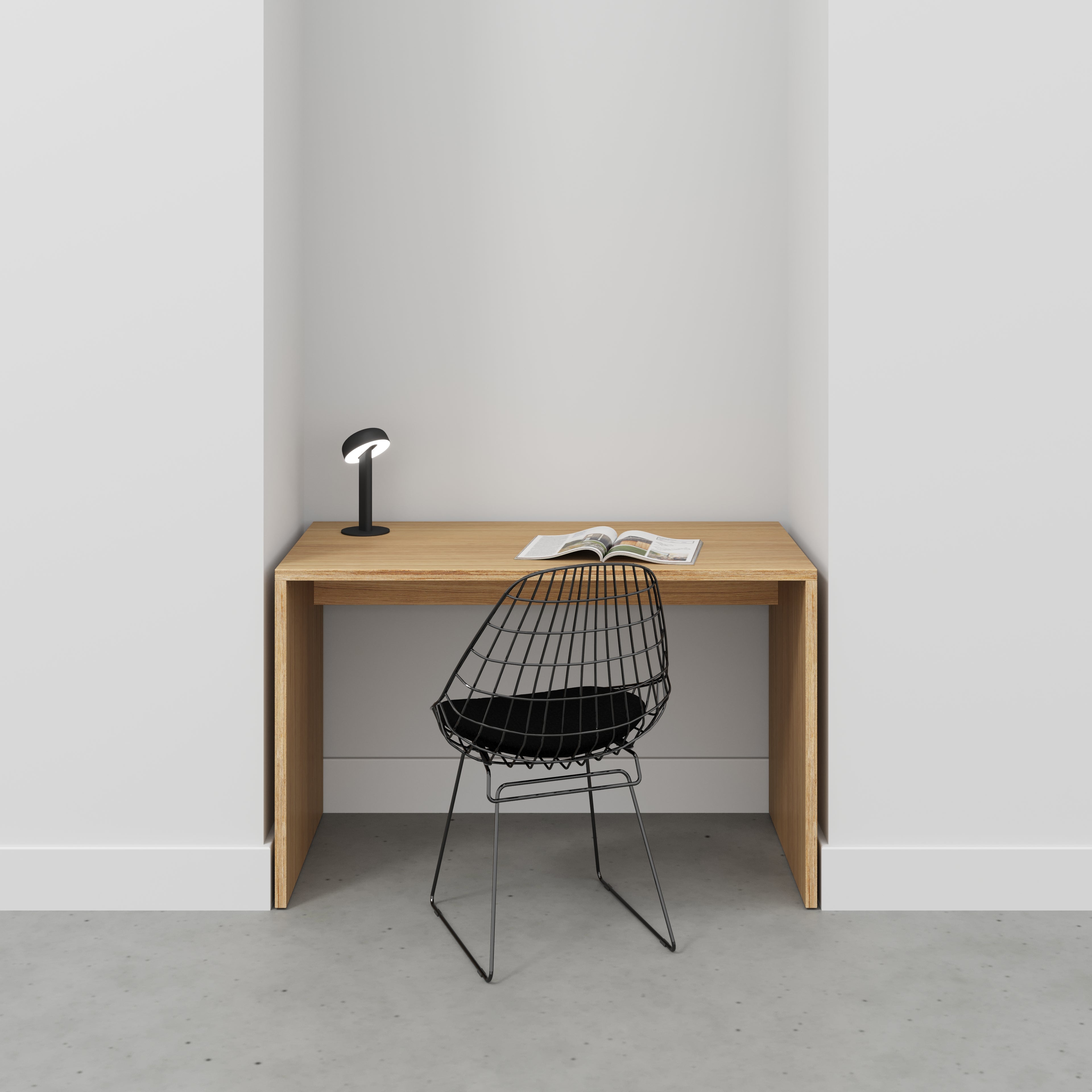 Plywood Desk with Solid Sides - Plywood Oak - 1200(w) x 600(d) x 750(h)