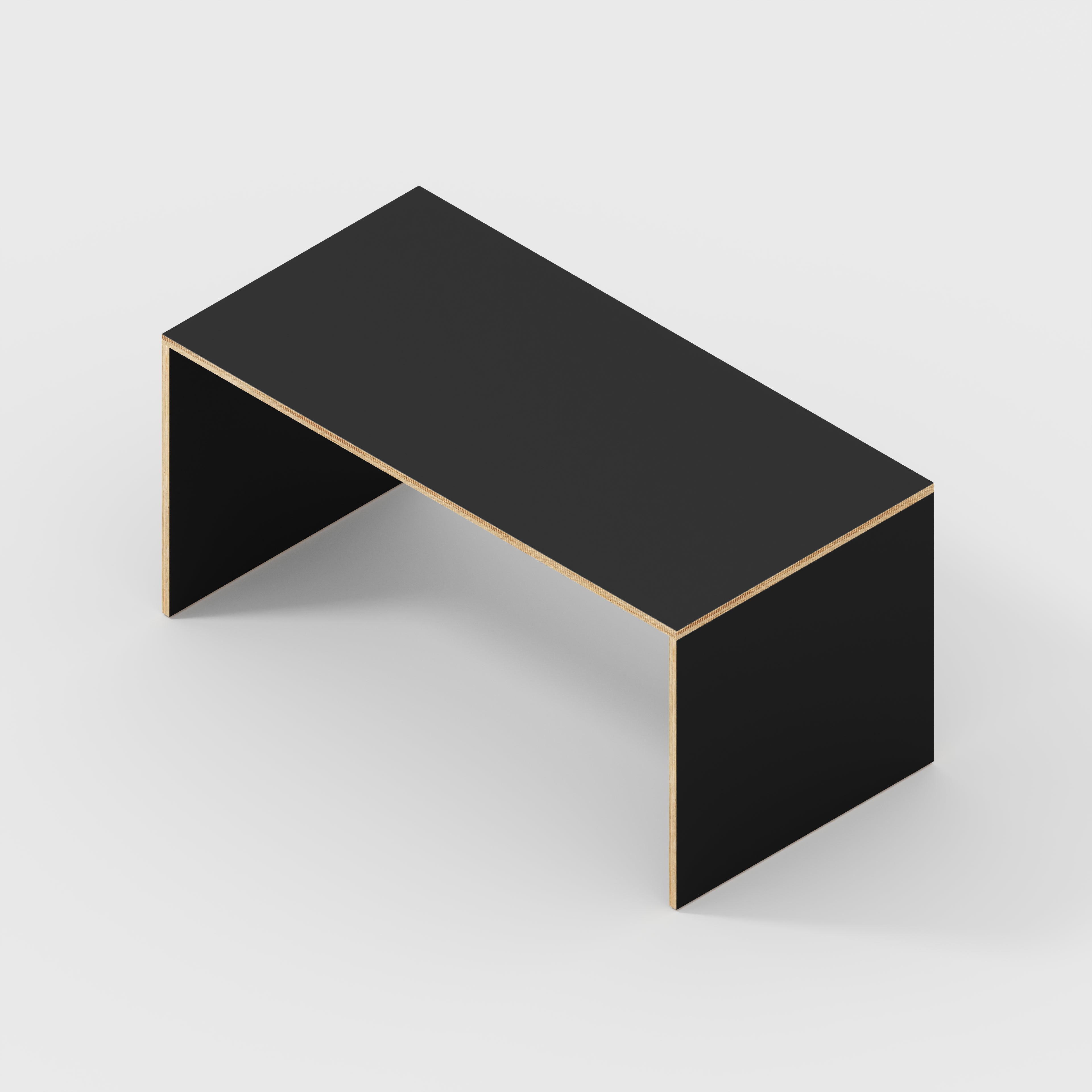 Plywood Desk with Solid Sides - Formica Diamond Black - 1600(w) x 800(d) x 750(h)