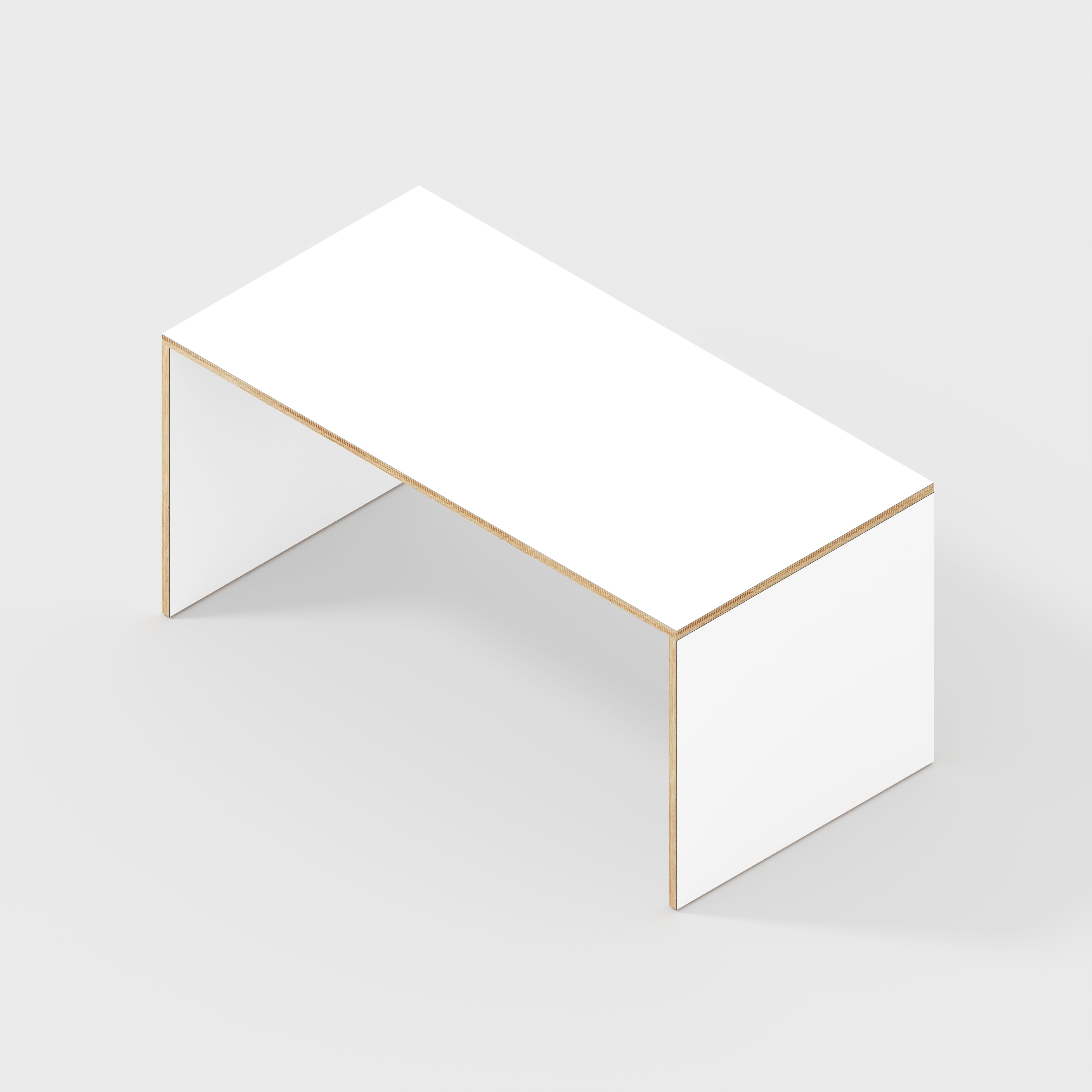 Plywood Desk with Solid Sides - Formica White - 1600(w) x 800(d) x 750(h)