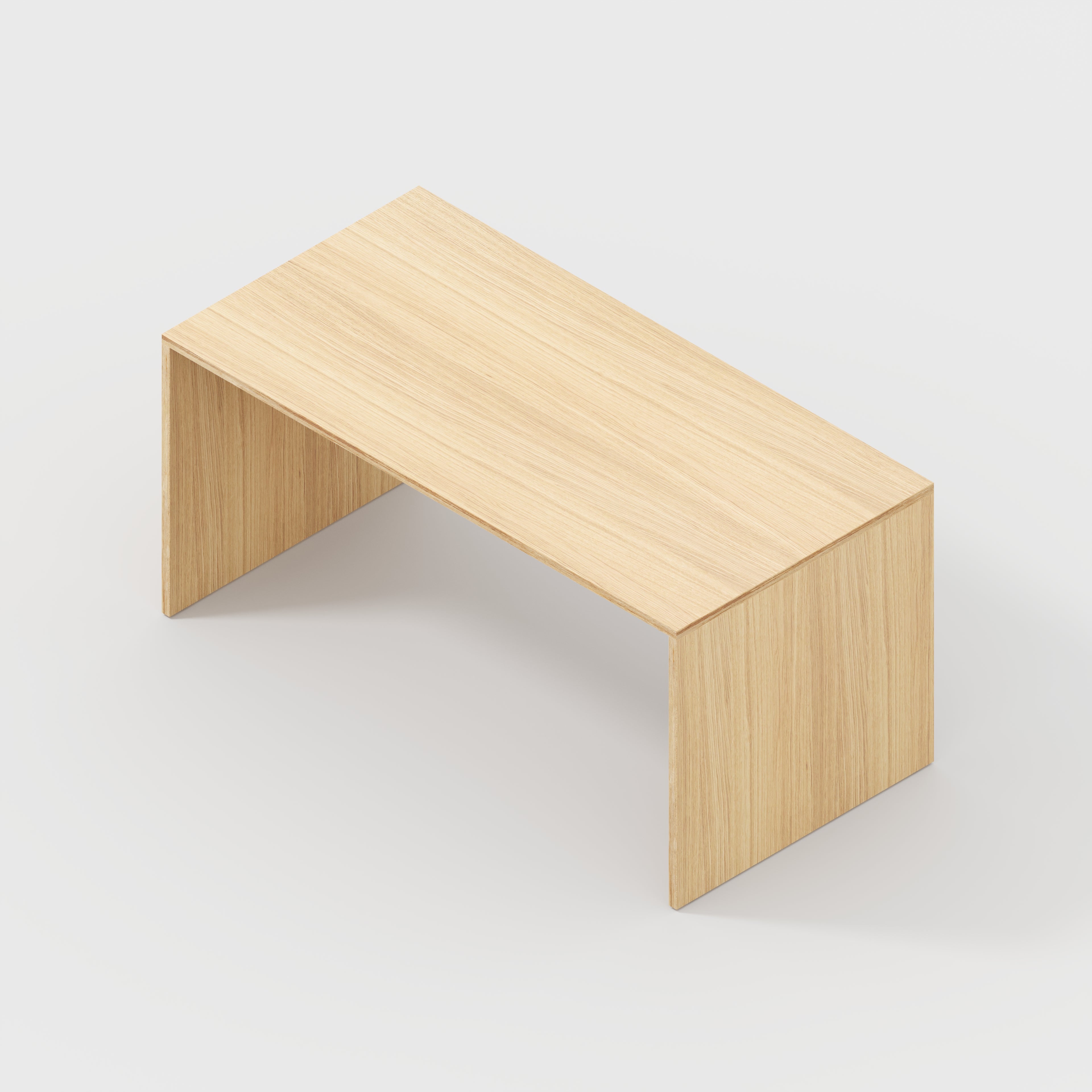 Plywood Desk with Solid Sides - Plywood Oak - 1600(w) x 800(d) x 750(h)