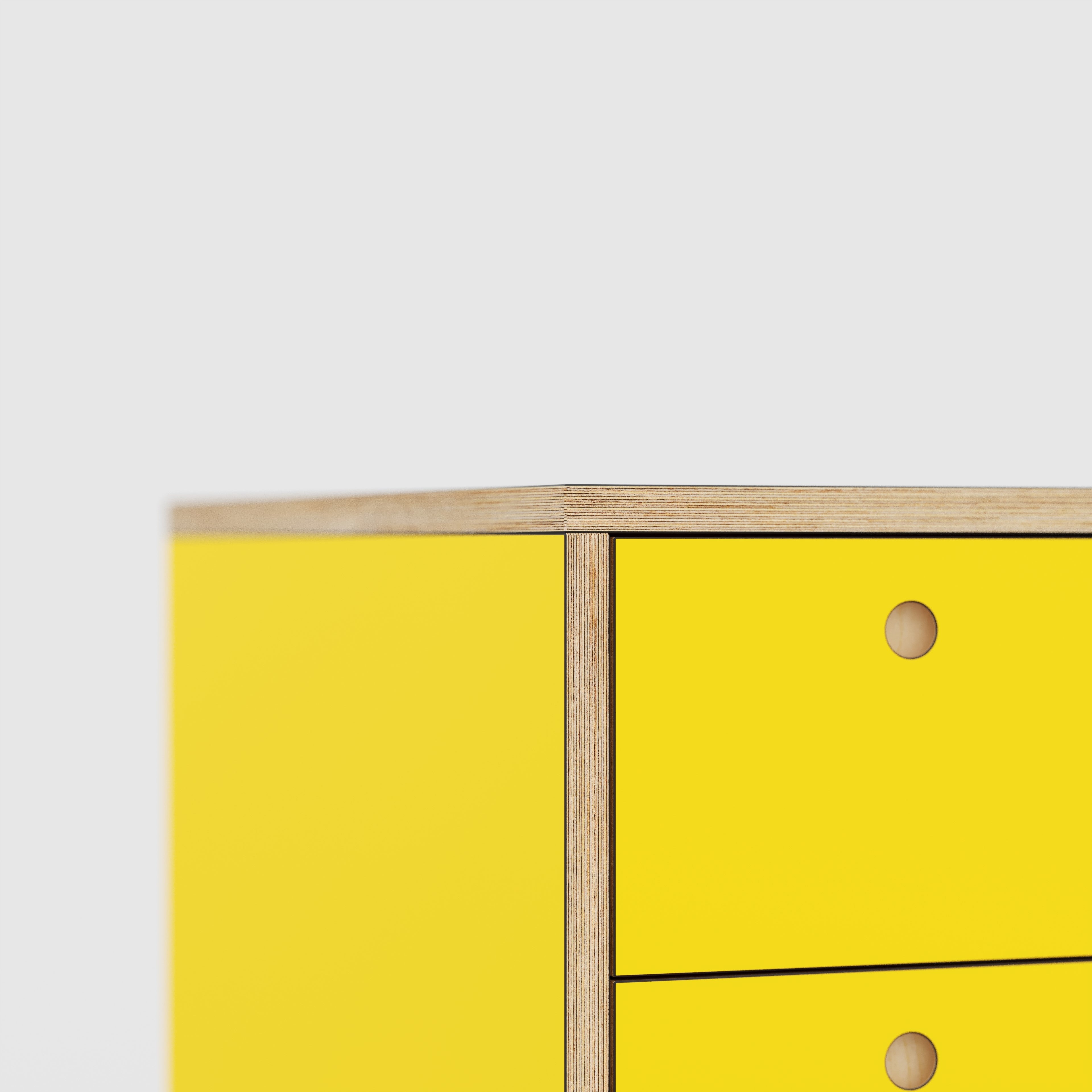 Plywood Desk with Storage Type 2 - Drawers - Formica Chrome Yellow - 2000(w) x 800(d) x 750(h)