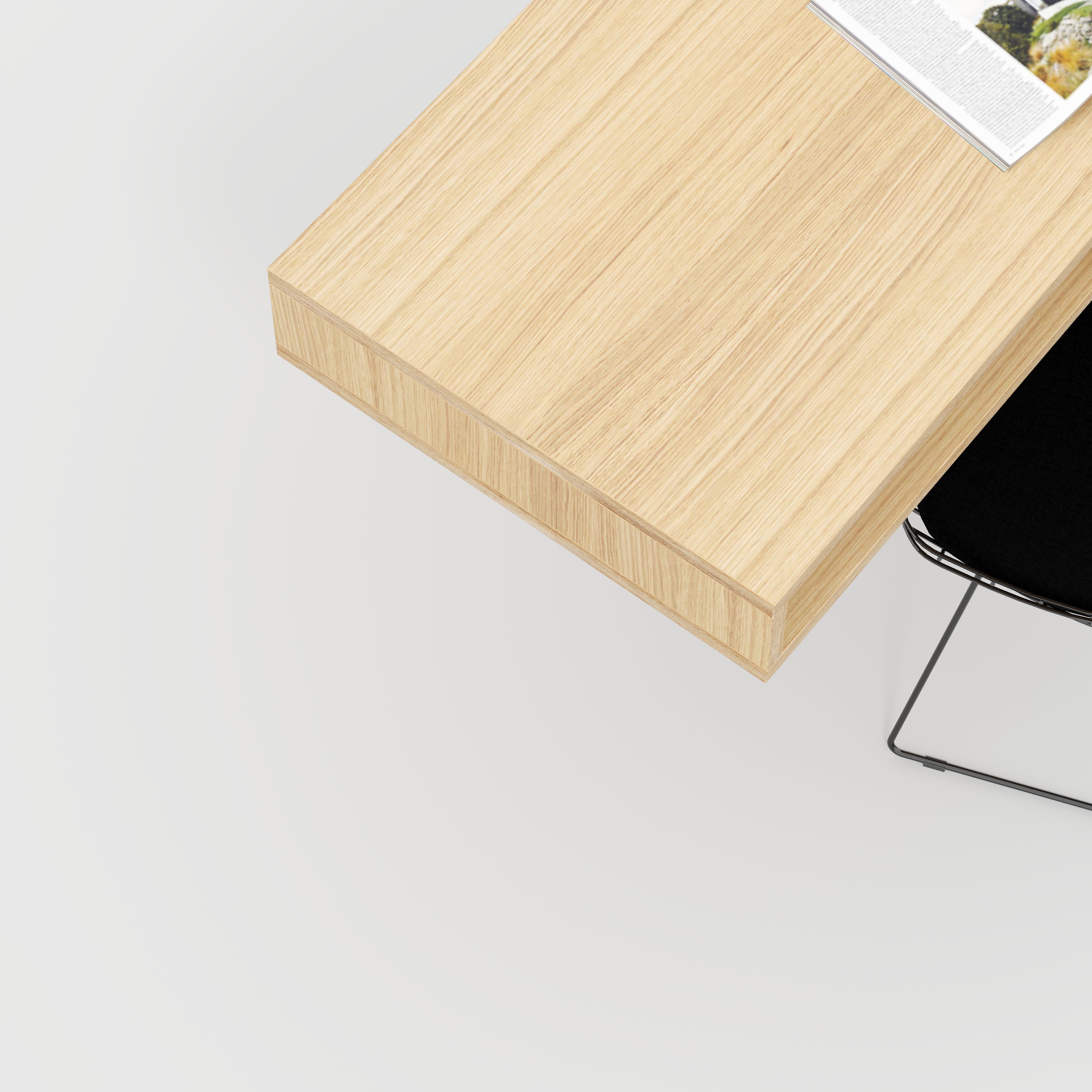 Plywood Desktop with Storage - Plywood Oak - 1200(w) x 600(d) x 150(h)