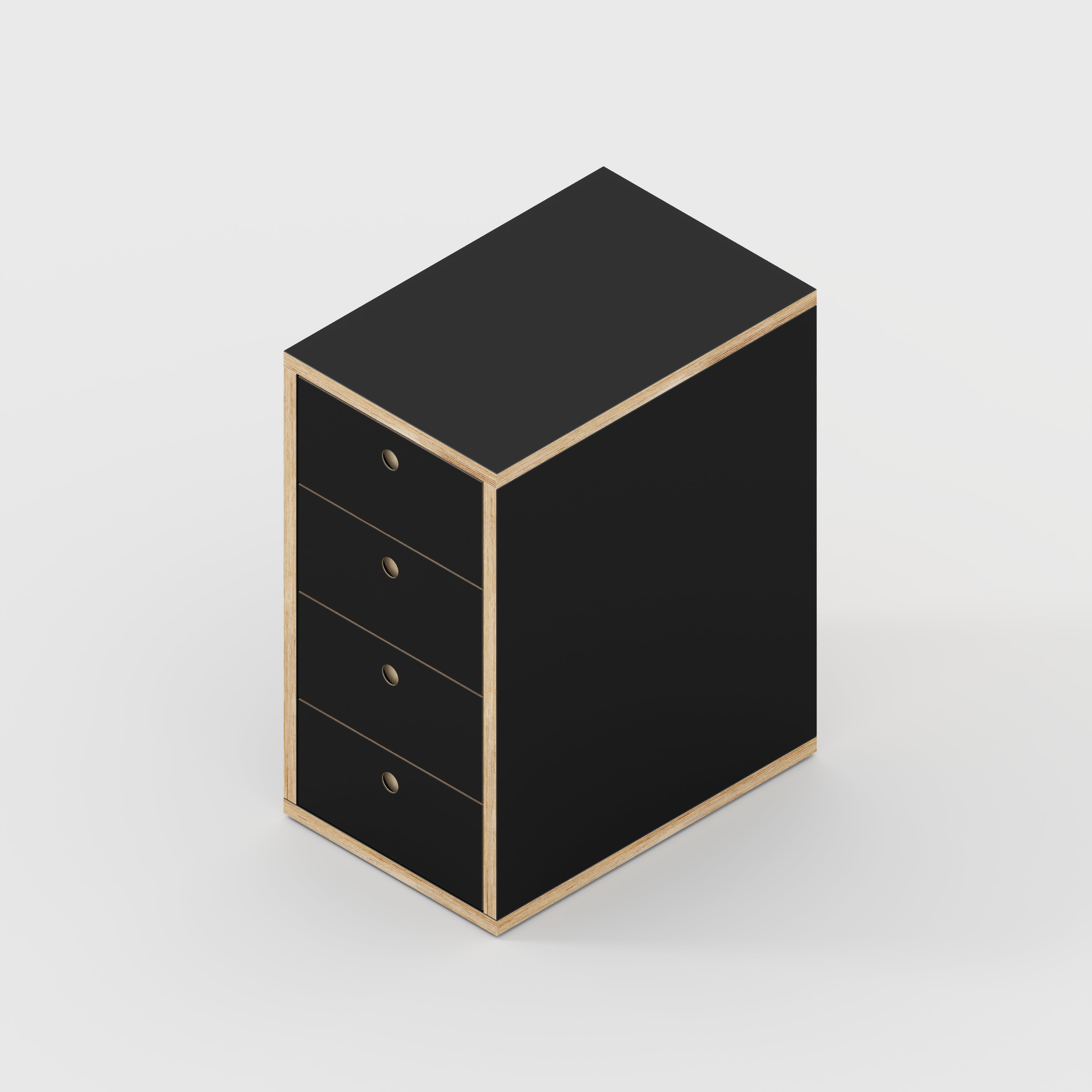 Plywood Drawer Unit - Formica Diamond Black - 400(w) x 600(d) x 750(h)