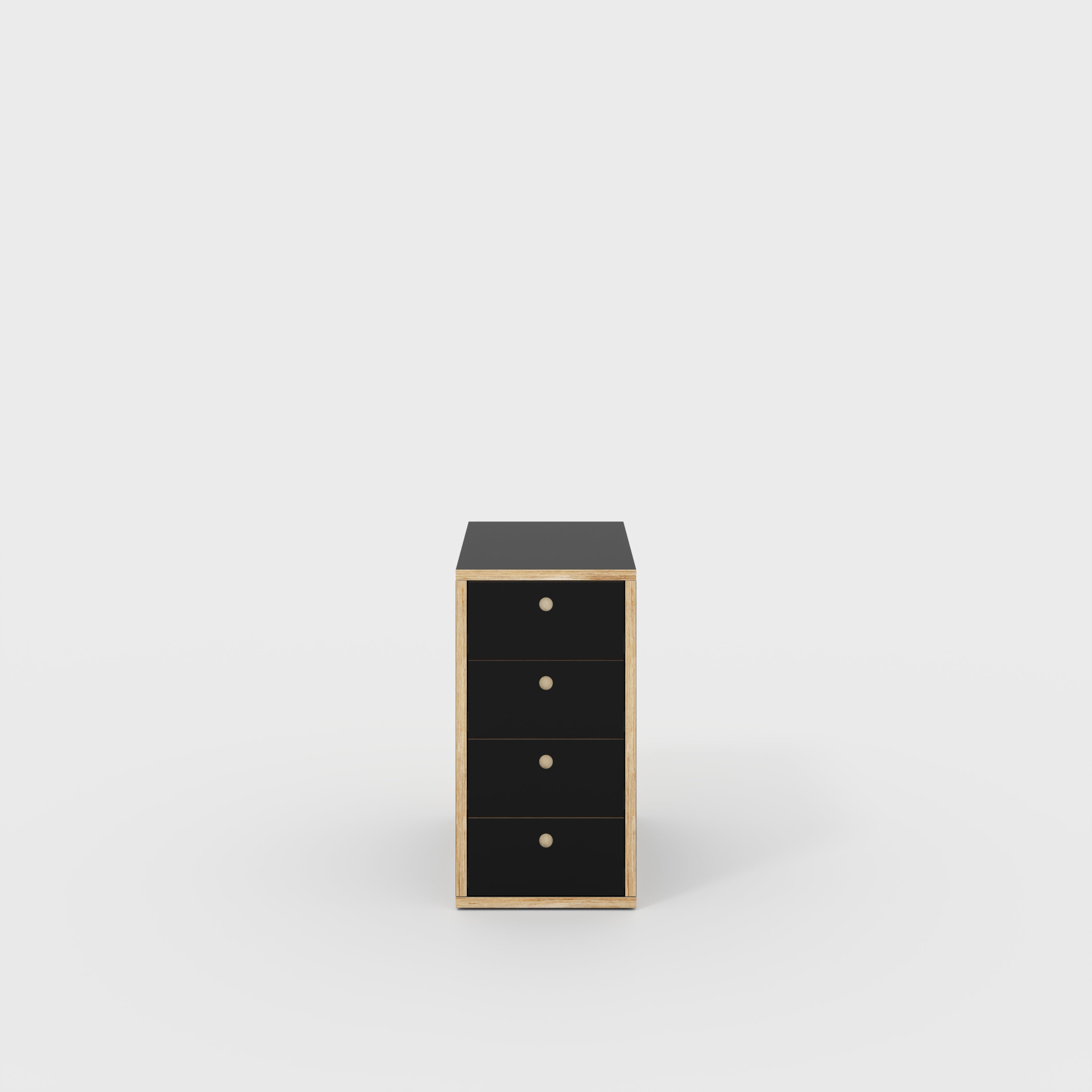 Plywood Drawer Unit - Formica Diamond Black - 400(w) x 600(d) x 750(h)