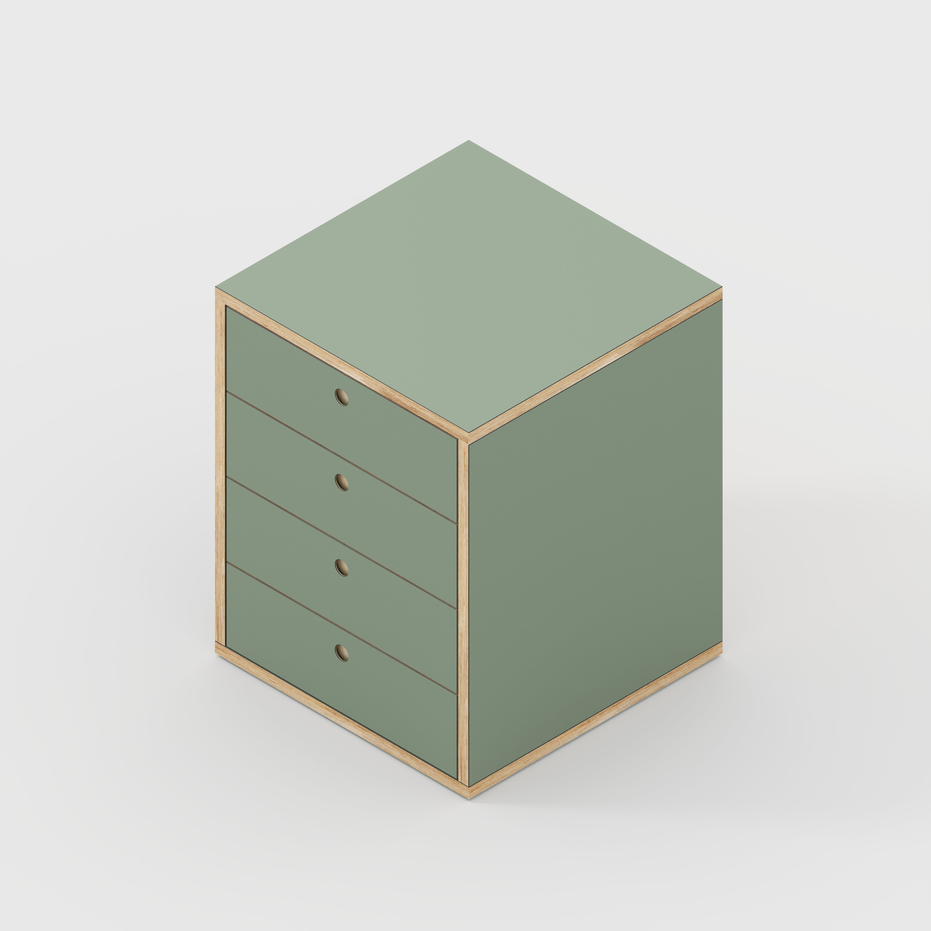 Plywood Drawer Unit - Formica Green Slate - 600(w) x 600(d) x 750(h)