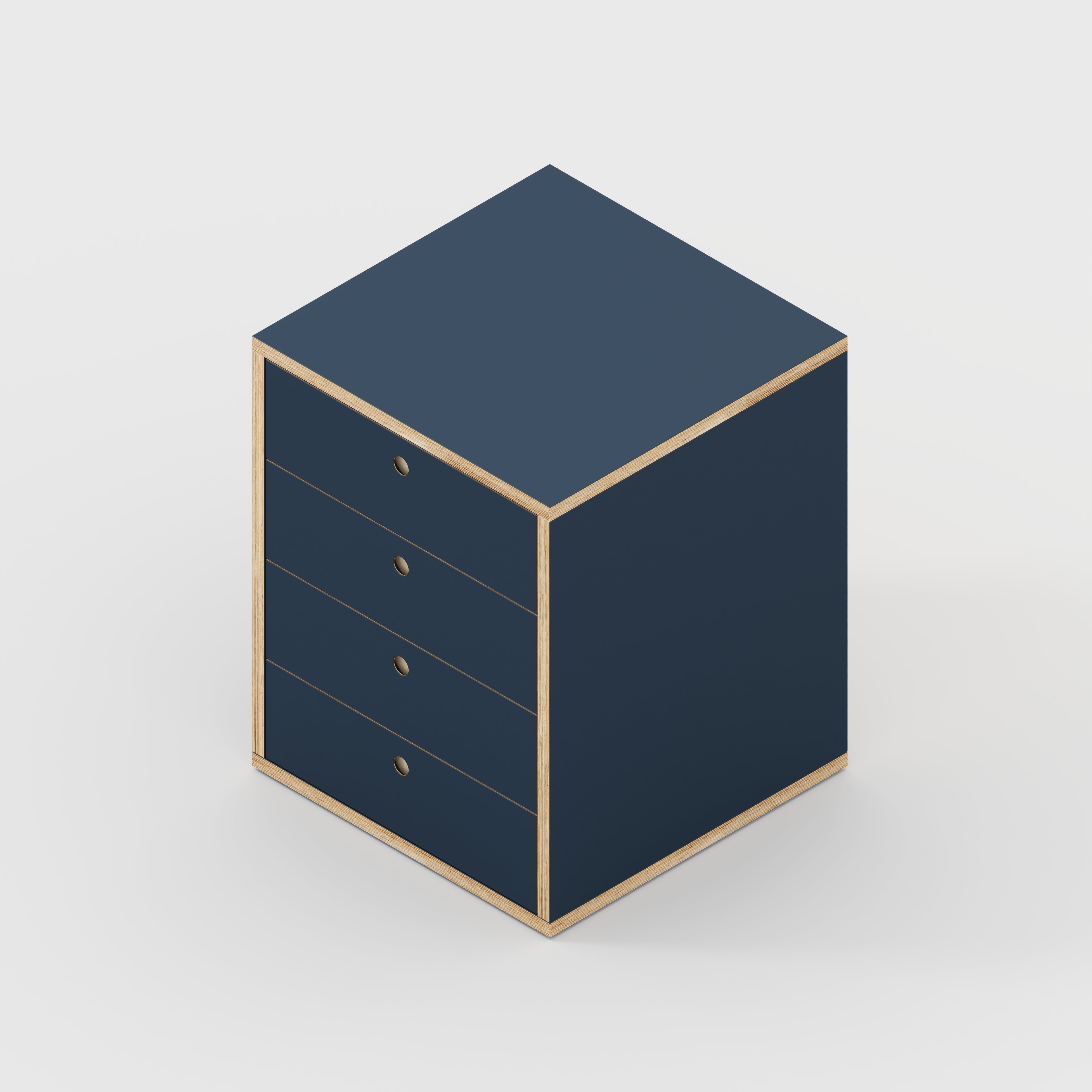 Plywood Drawer Unit - Formica Night Sea Blue - 600(w) x 600(d) x 750(h)