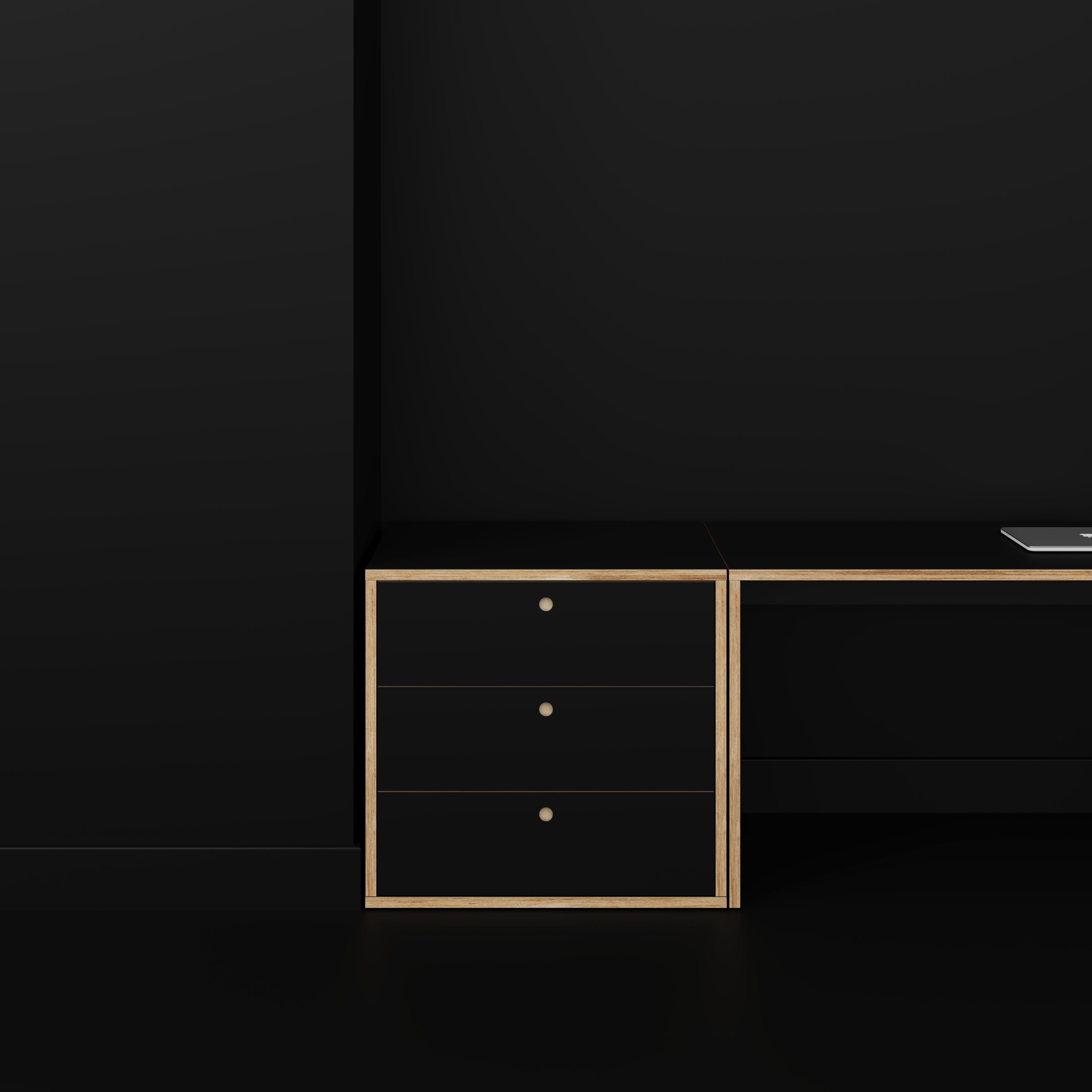 Plywood Drawer Unit - Formica Diamond Black - 800(w) x 600(d) x 750(h)