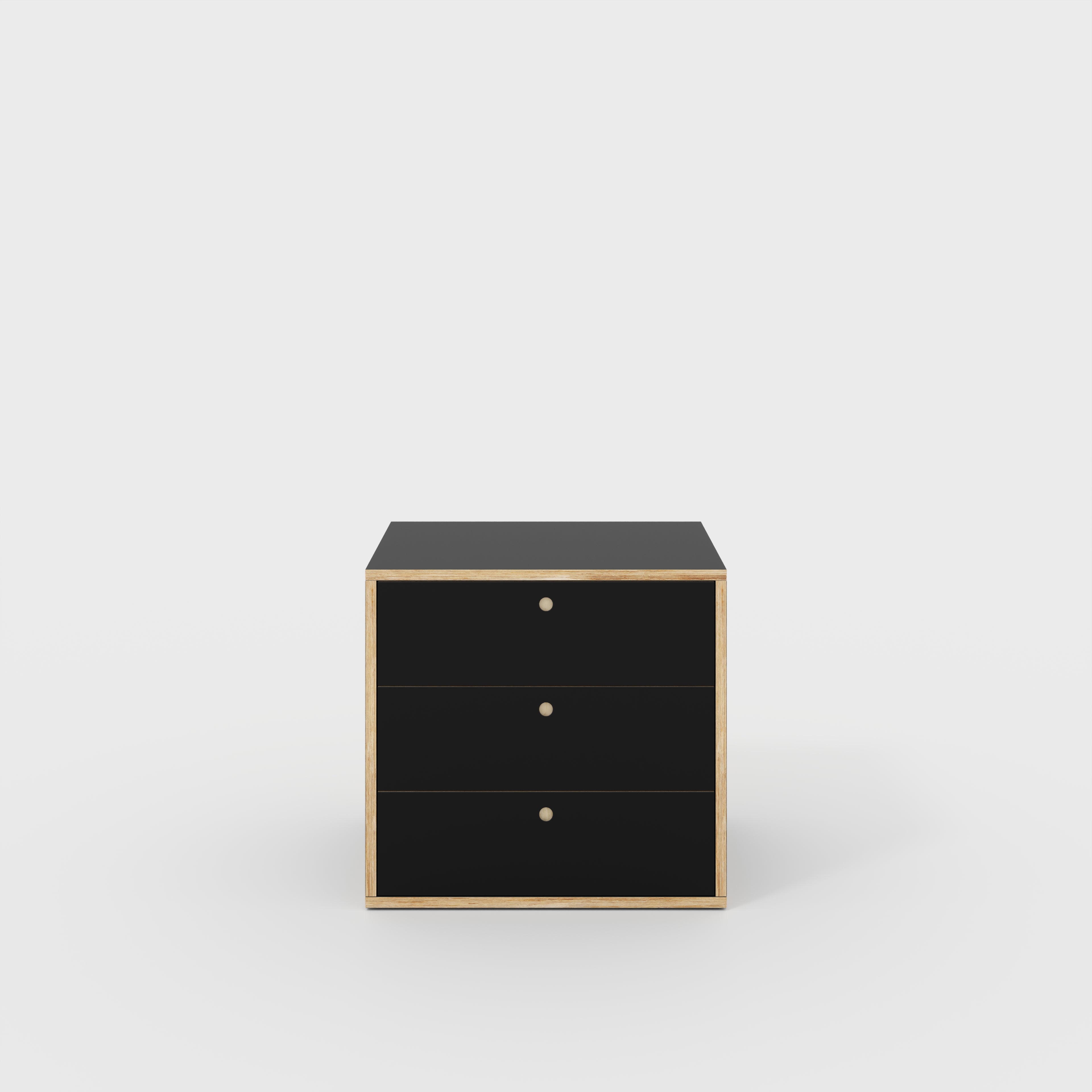 Plywood Drawer Unit - Formica Diamond Black - 800(w) x 600(d) x 750(h)